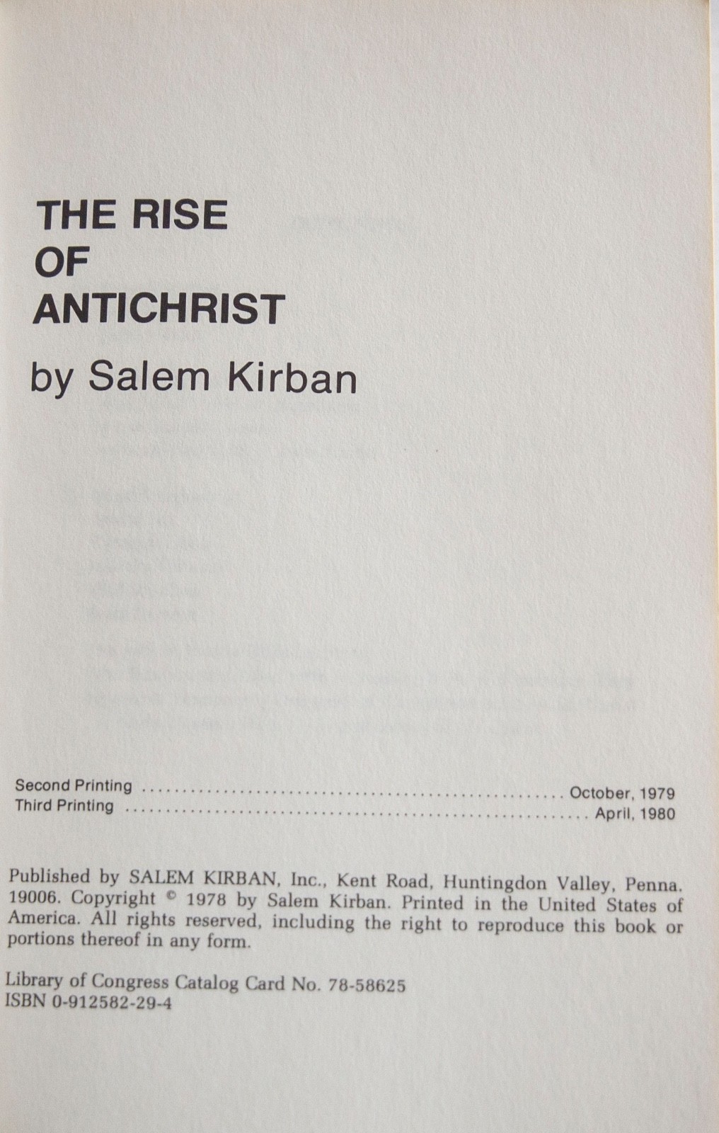 Salem Kirban Lot of 3 PB-1980’s-Rise of Anti-Christ, …Prophecy, …Rapture-VG