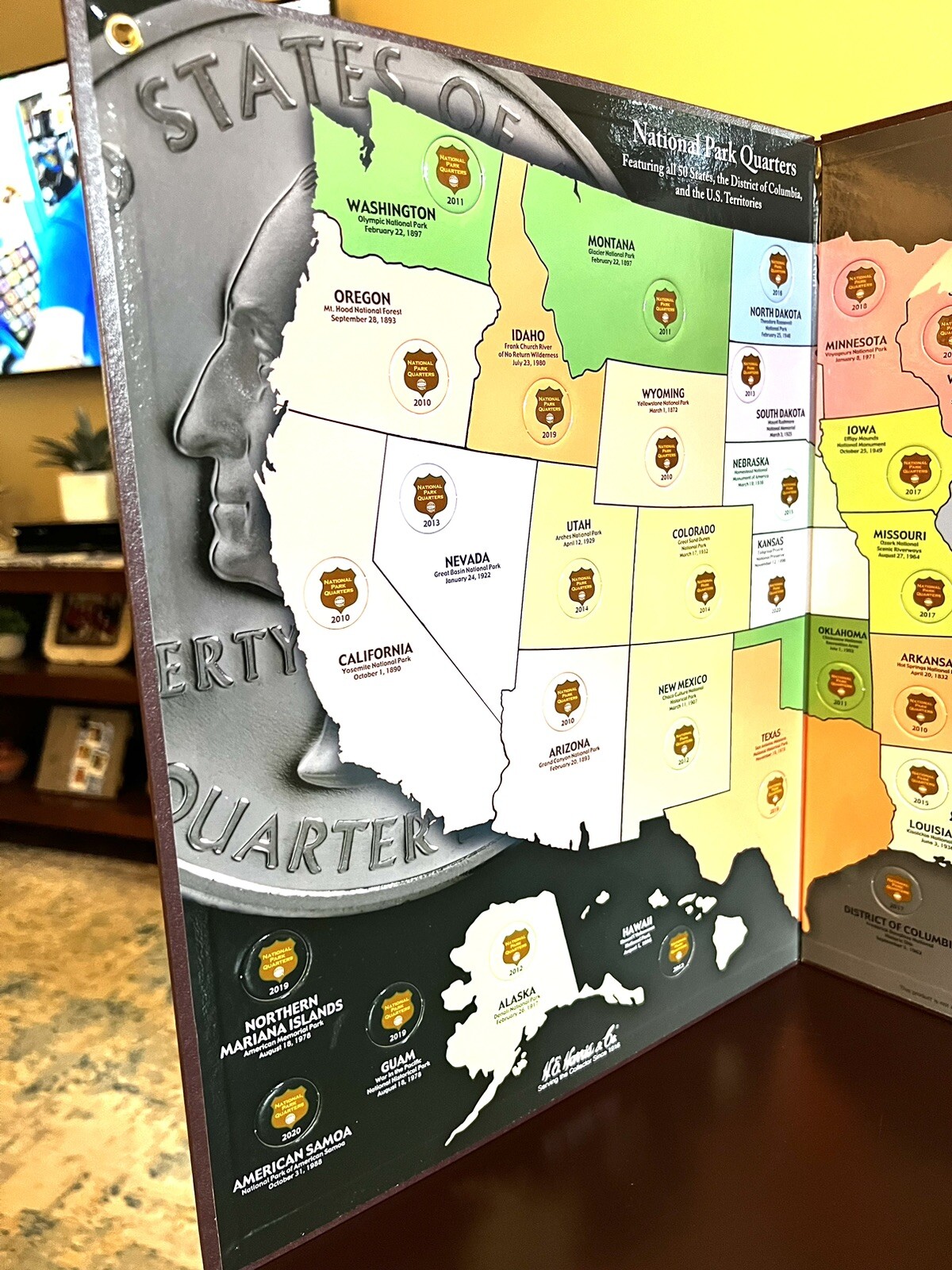 National Park Quarter Collector’s Map-Whitman Publishing-Quarters Not Included*