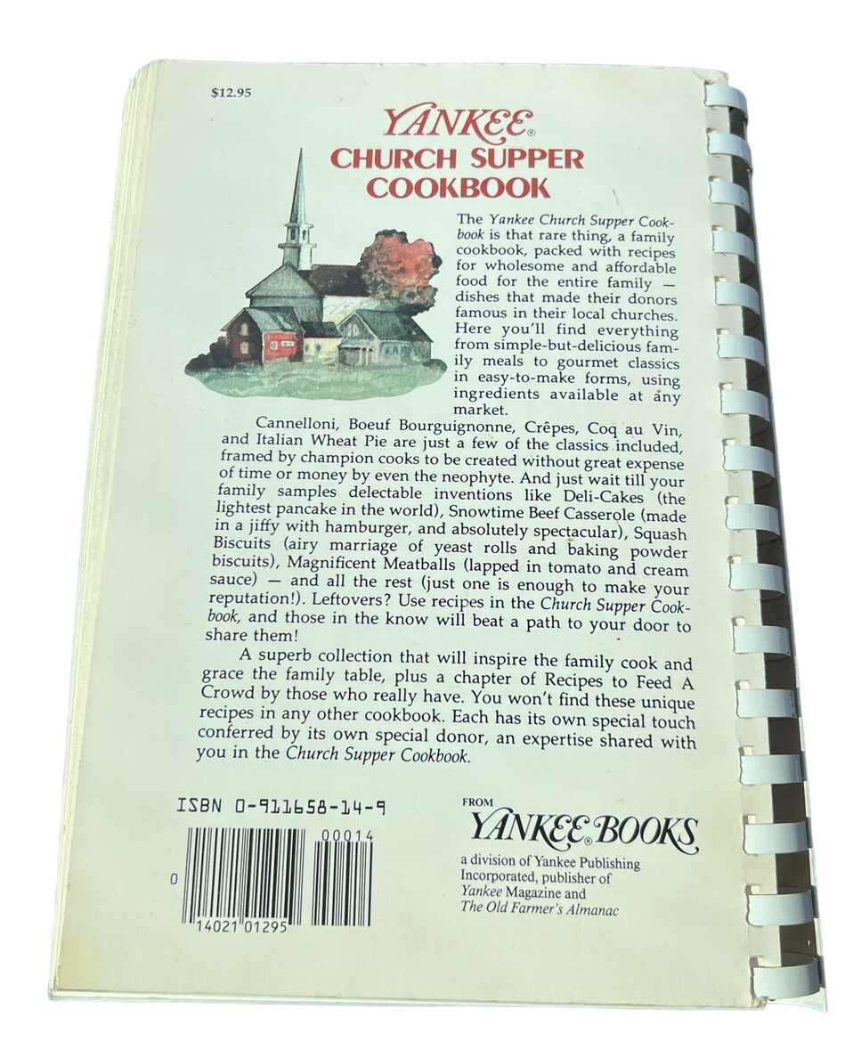 Yankee Church Supper Cookbook — 1988 / 375 RECIPES / 241 PAGES