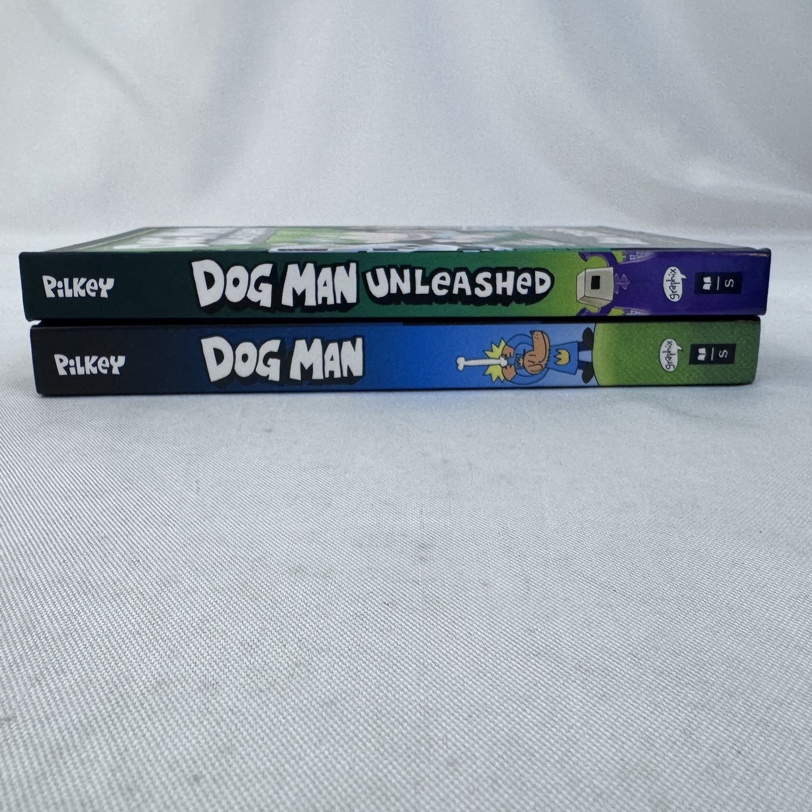 Dog Man 1 & 2 Hardcover Lot Dav Pilkey Dog Man Unleashed Graphix Books Fast Ship