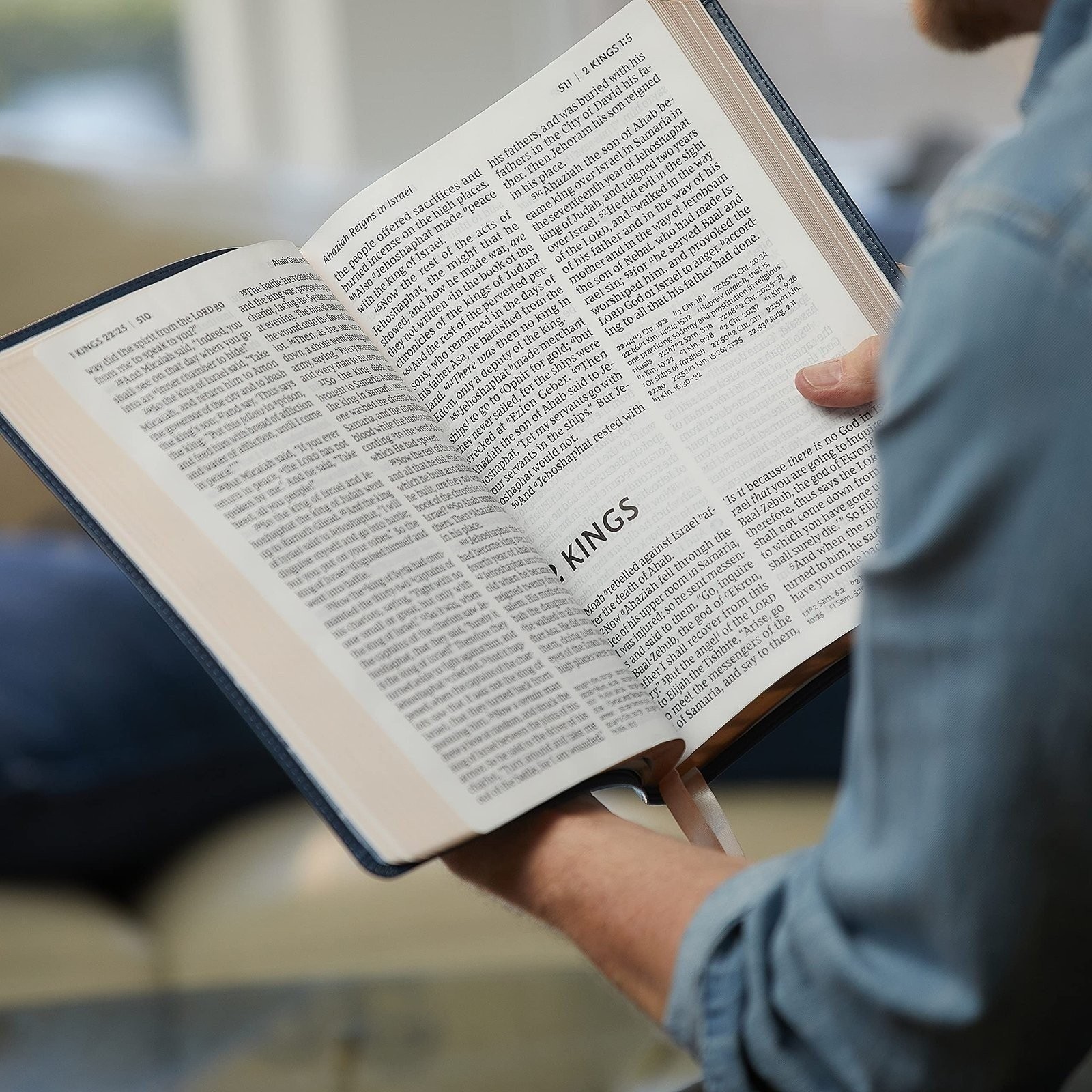 NKJV Holy Bible, Super Giant Print Reference Bible, Black Leathersoft, 43,000