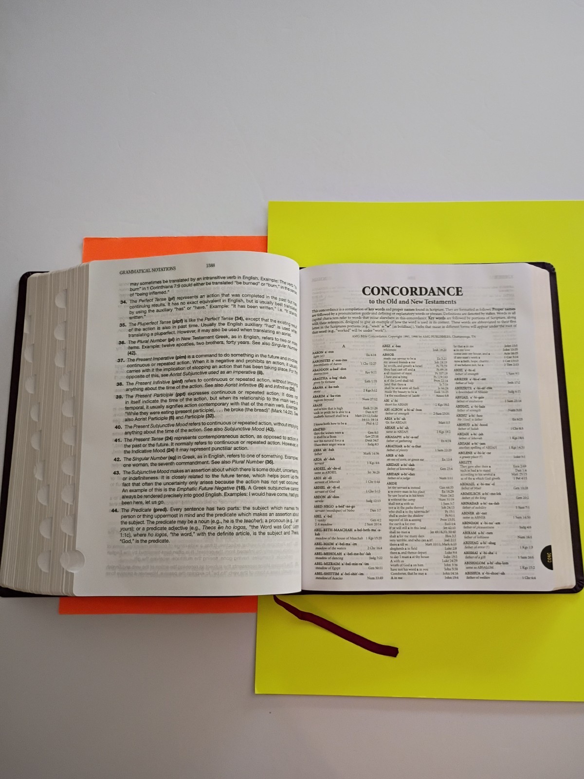 AMG KJV Hebrew-Greek Key Word Study Bible Warren Patrick Baker Bonded Index maps