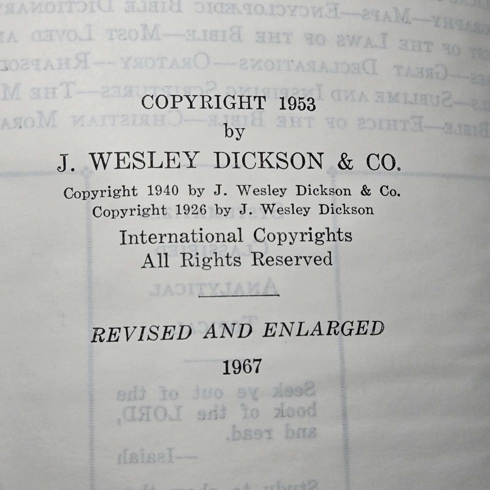 The Master Bible Dickson Vintage 1967 Revised & Enlarged Indexed Morocco Leather