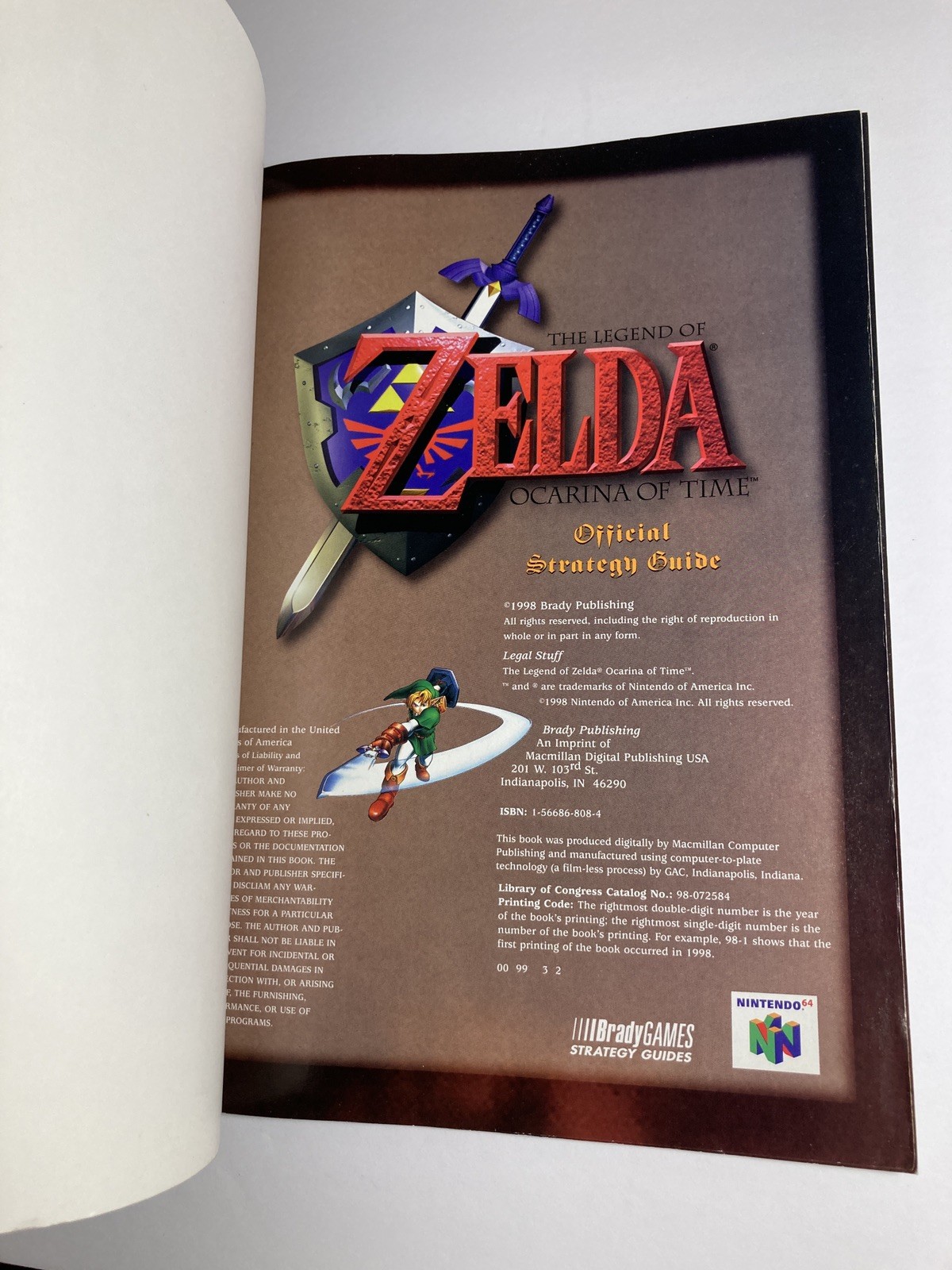 The Legend of Zelda Ocarina of Time Official Strategy Guide N64 BradyGames