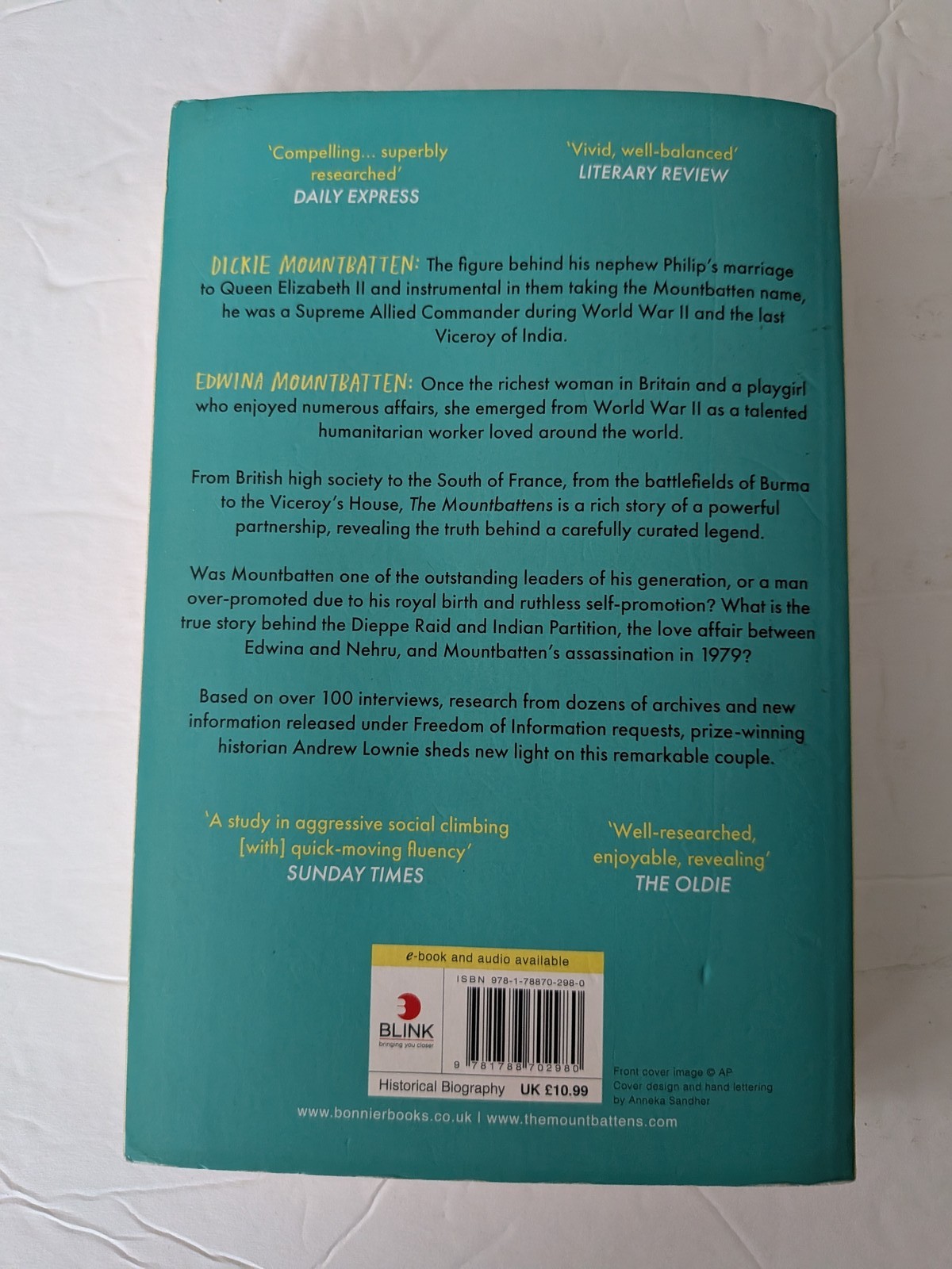 The Mountbattens Their Lives & Loves Andrew Lownie Biography Paperback 2020 Best