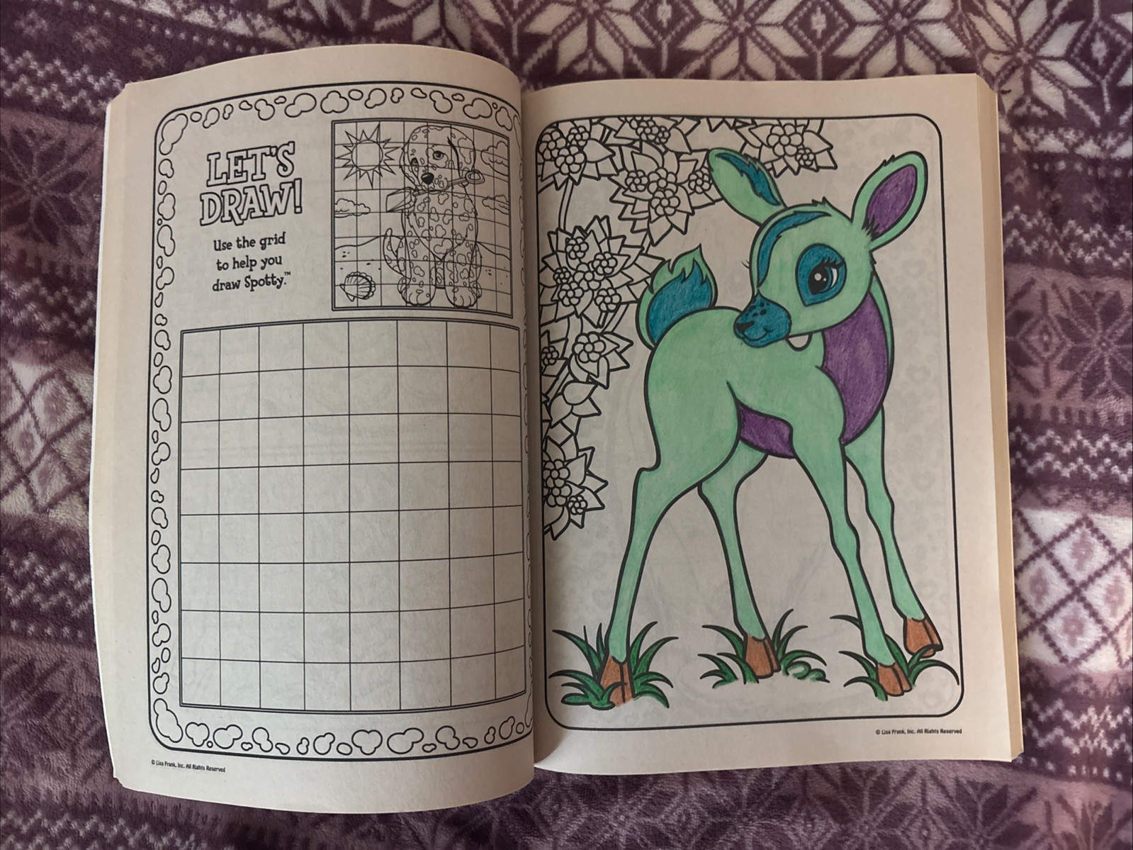 Lisa Frank Coloring and Activity 288 Pages Book NO STICKERS (2 Pages Used)