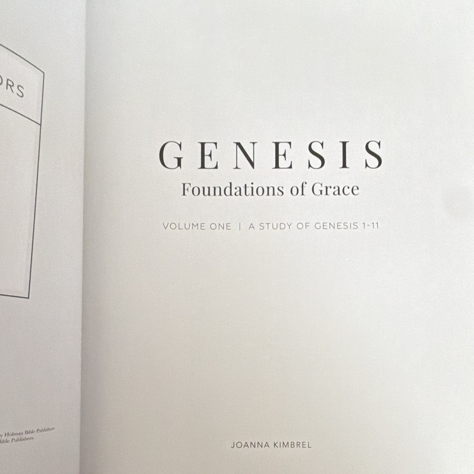 Genesis: Foundations of Grace Vol 1 Joanna Kimbrel PB Illus