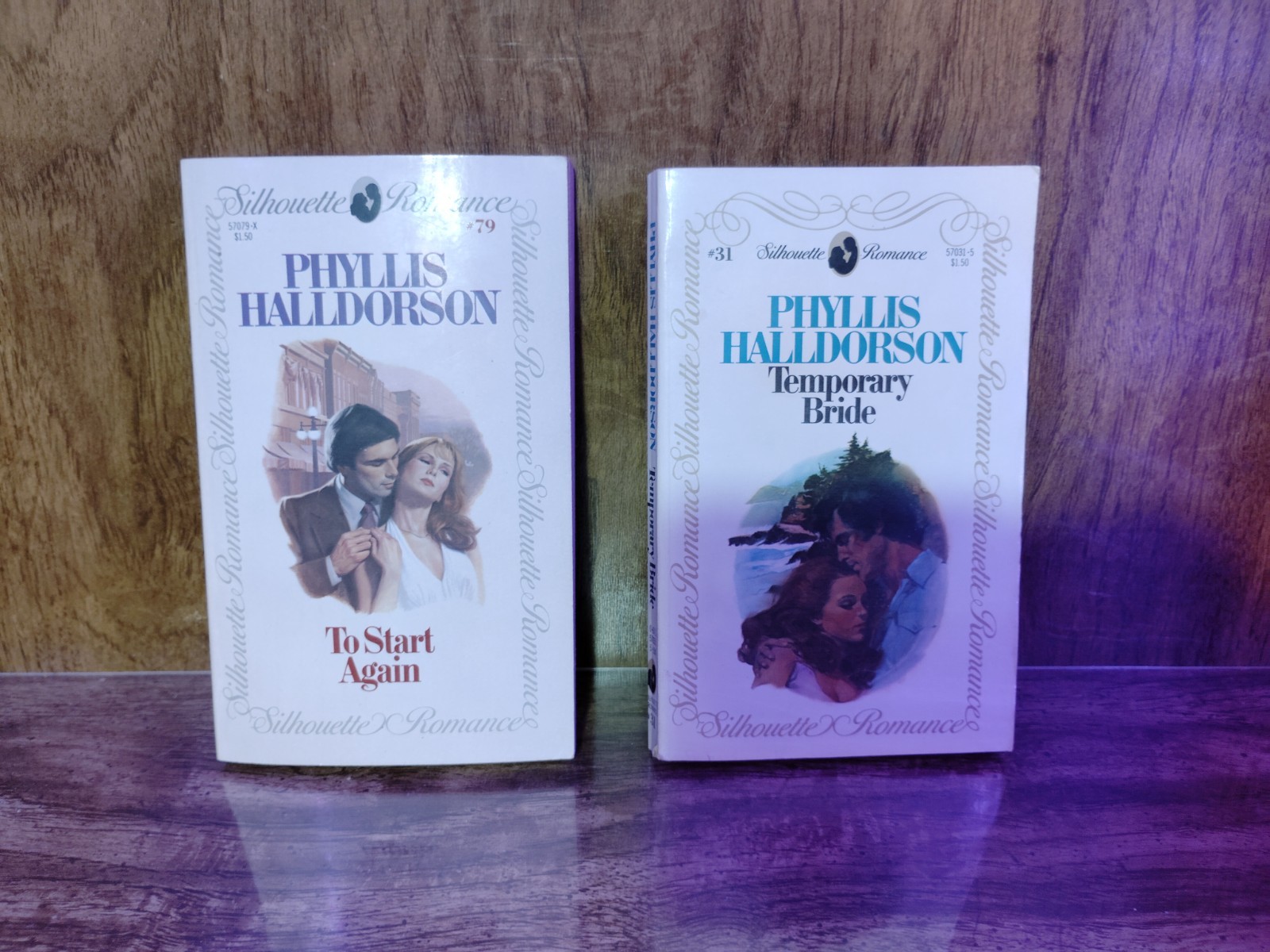 Phyllis Halldorson 2 PB Lot Silhouette Romance Temporary Bride To Start Again