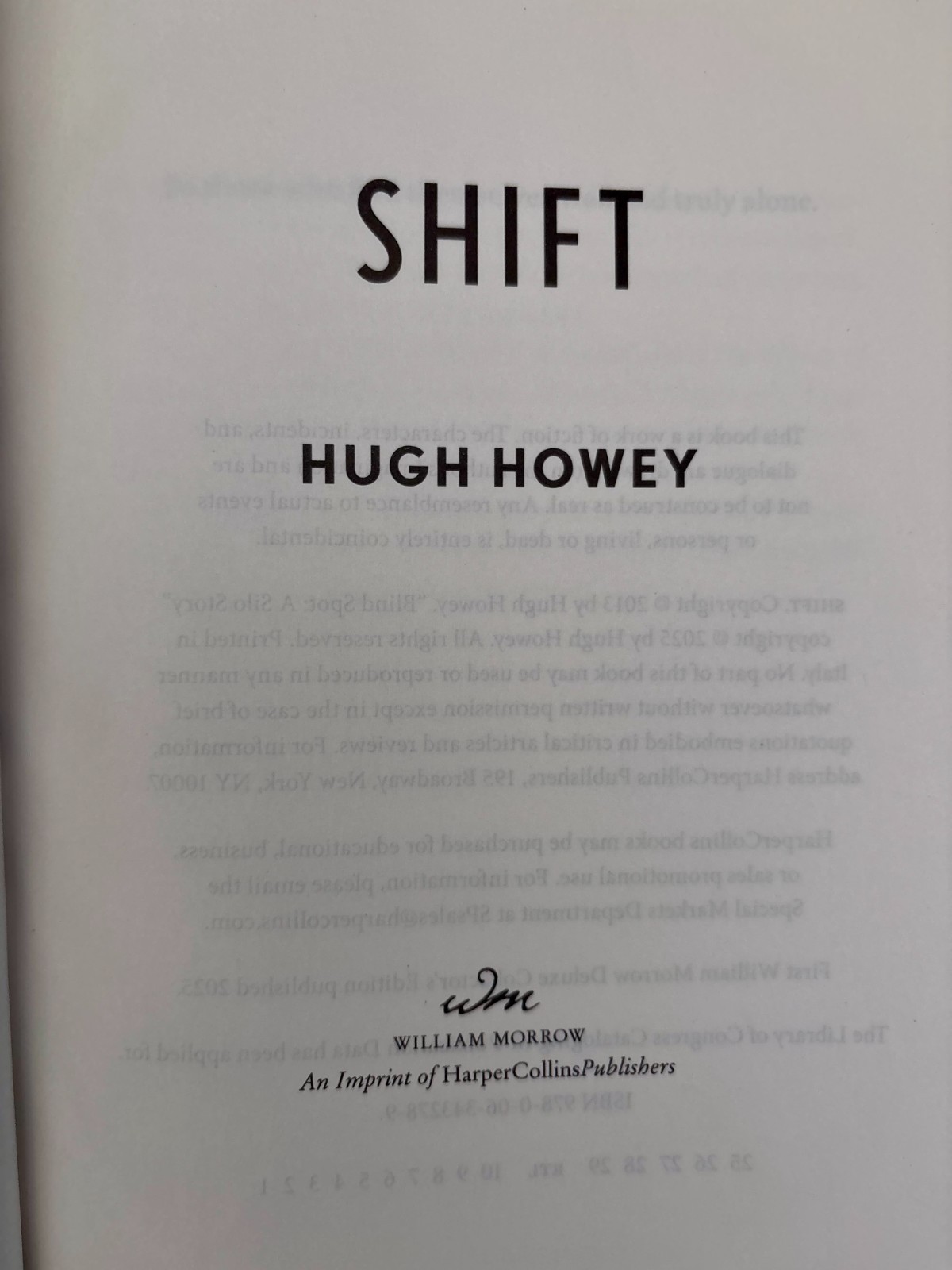 Wool & Shift Collectors Editions Hugh Howey SILO 1 & 2/ 1st Printing LIKE NEW