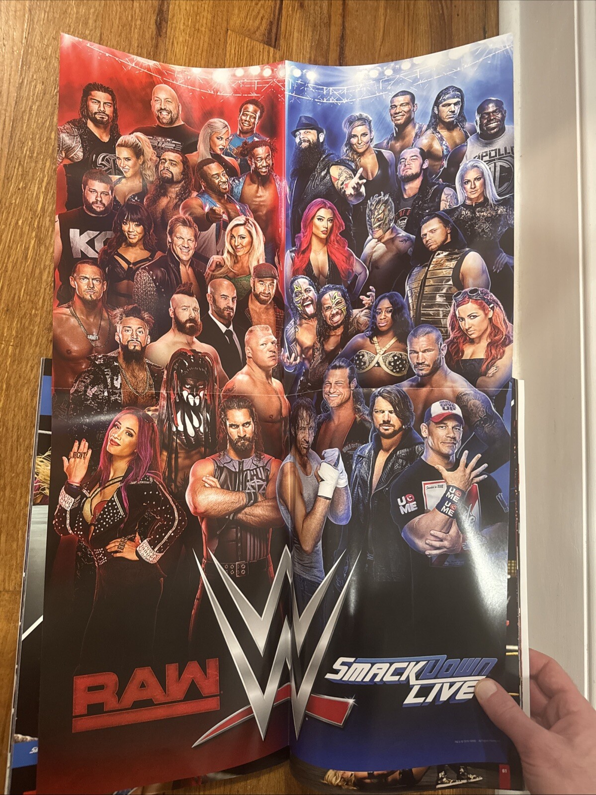 2016 WWE Official Program with Poster Raw Smackdown Rollins Wyatt 76 Pages NEW