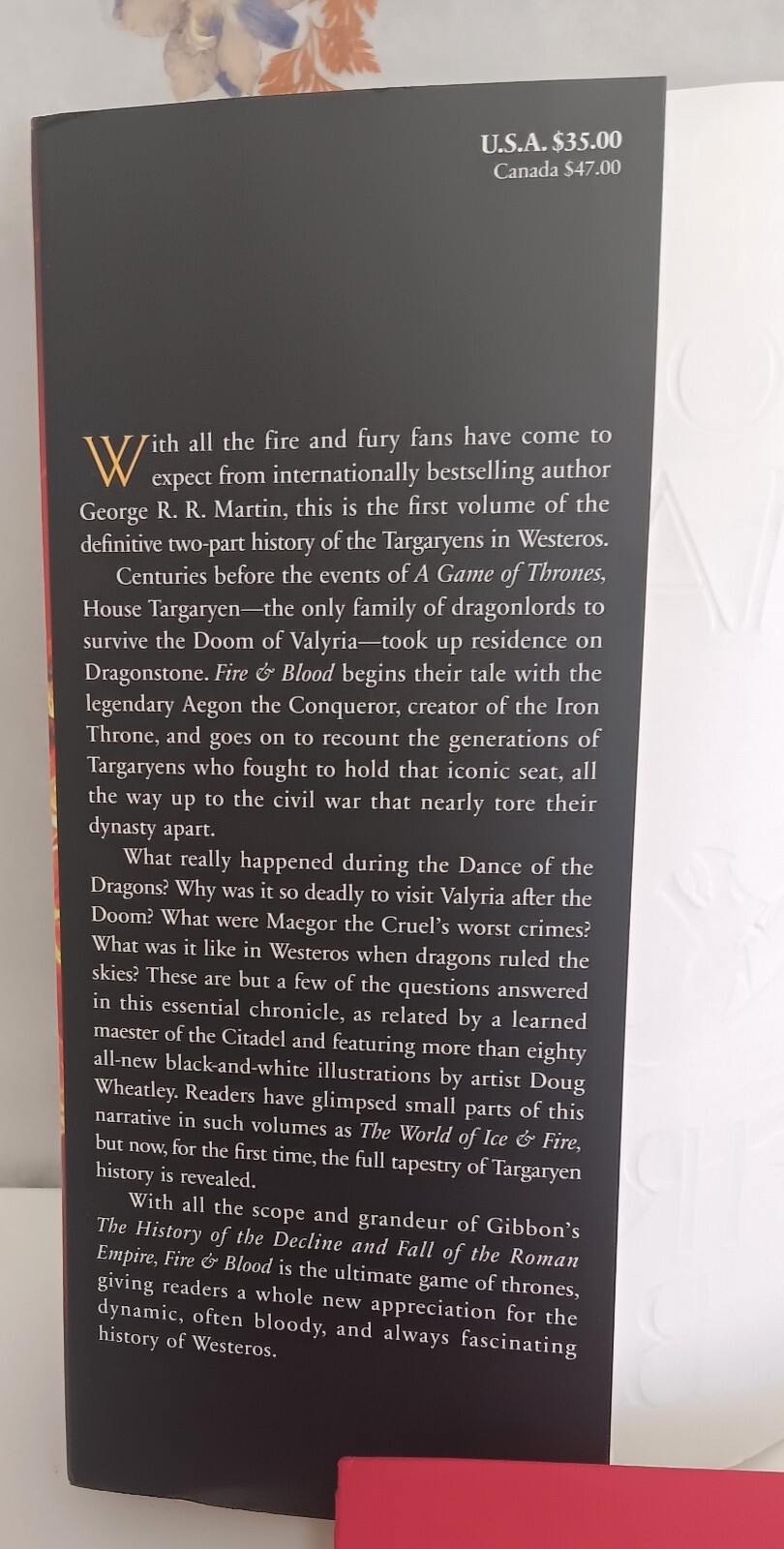 Fire & Blood-George R.R. Martin-2018 Hardcover DJ 1st Ed/1st Print/*Illustrated*