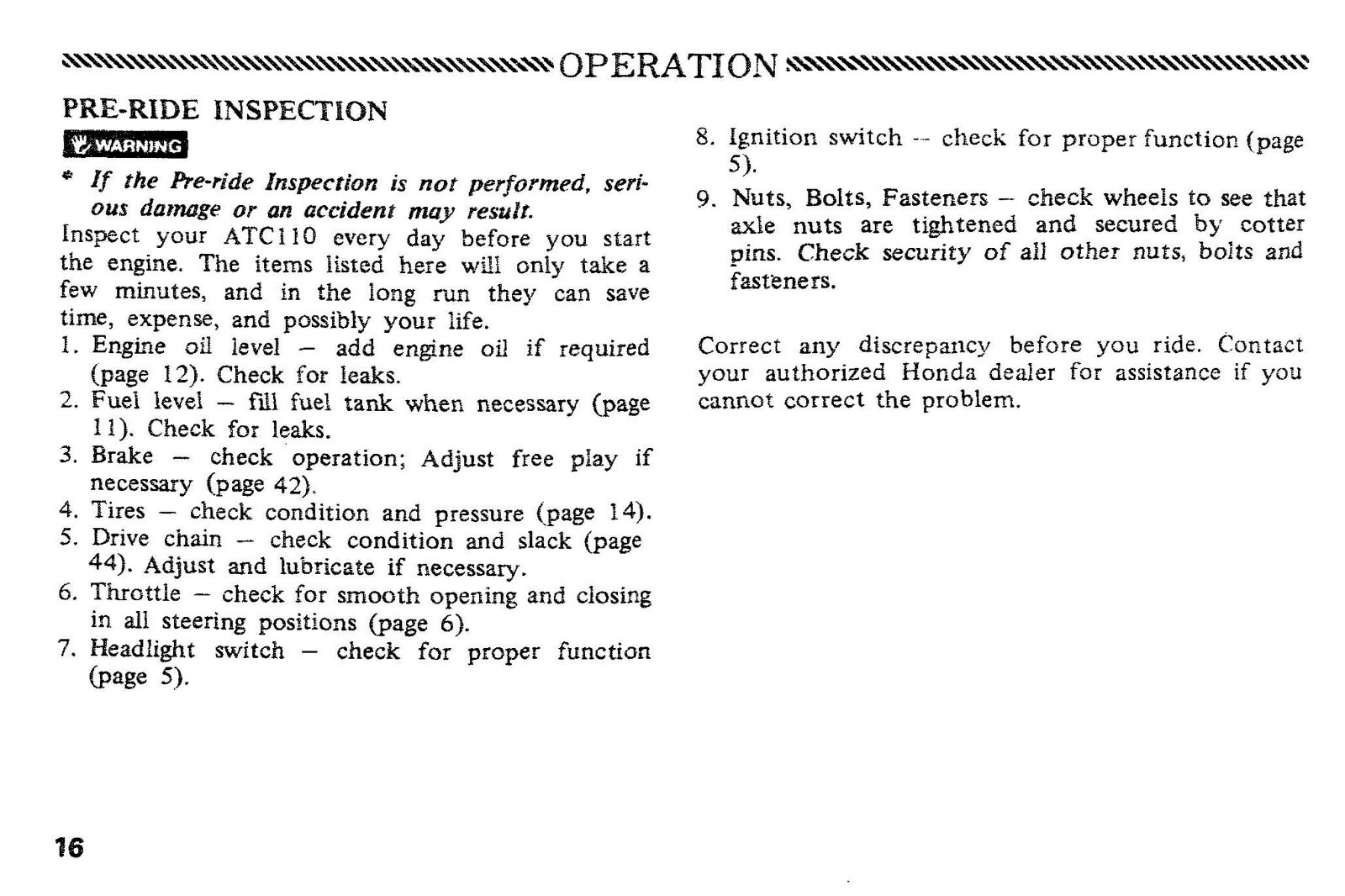 1981 Honda ATC110 Owner’s Manual 56 Pages