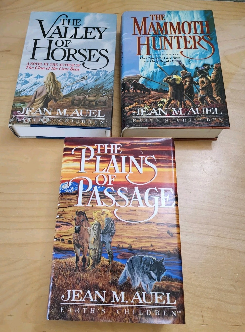 Jean M. Auel, Earth’s Children Novels, Lot of 3, HC, 1st Ed.
