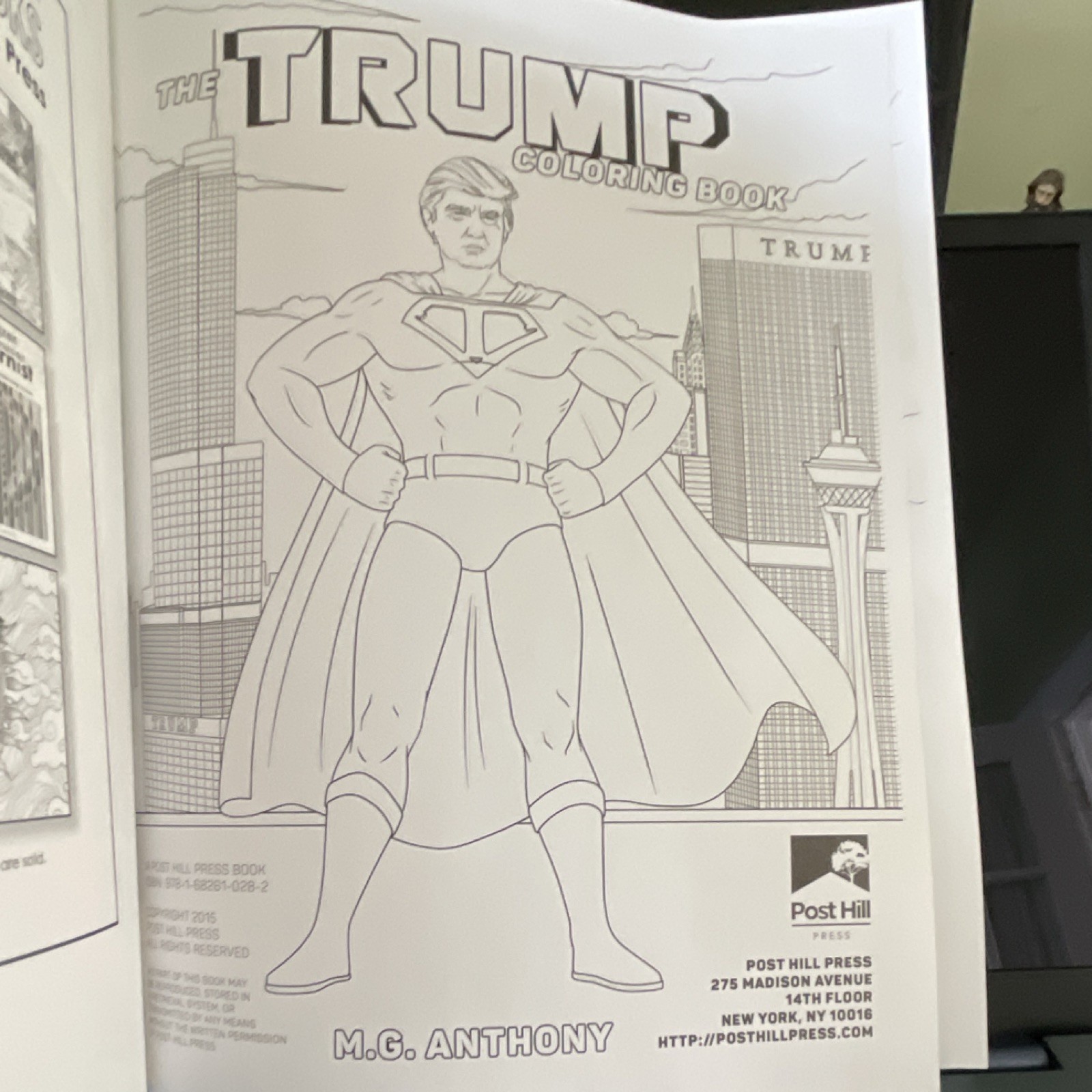 The Trump Coloring Book by M. G. Anthony, Post Hill Press, Paperback, Adult Hum…