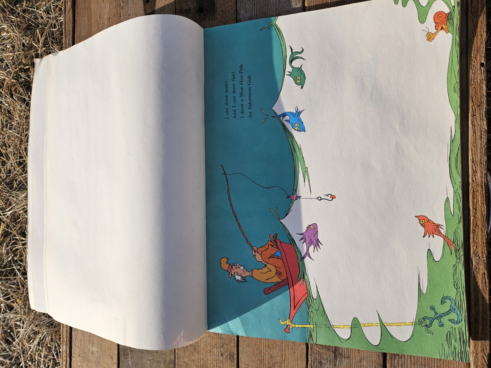 1970 Dr. Seuss — I Can Draw It Myself Book — 16 x 12″- All Pages Are Clean But 1