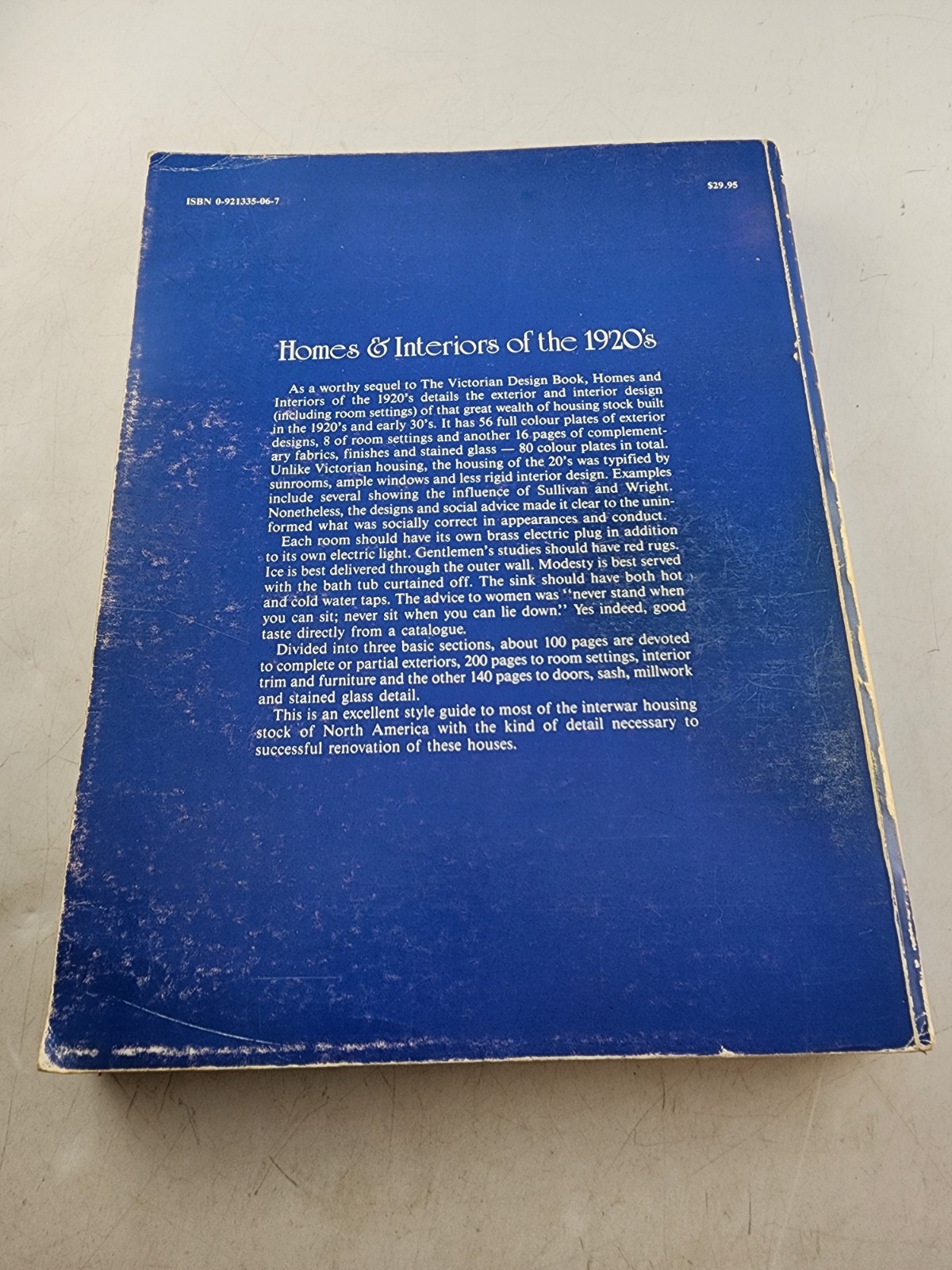 Homes and Interiors Of The 1920’s A Restoration Design Guide 1987 Paperback Vtg