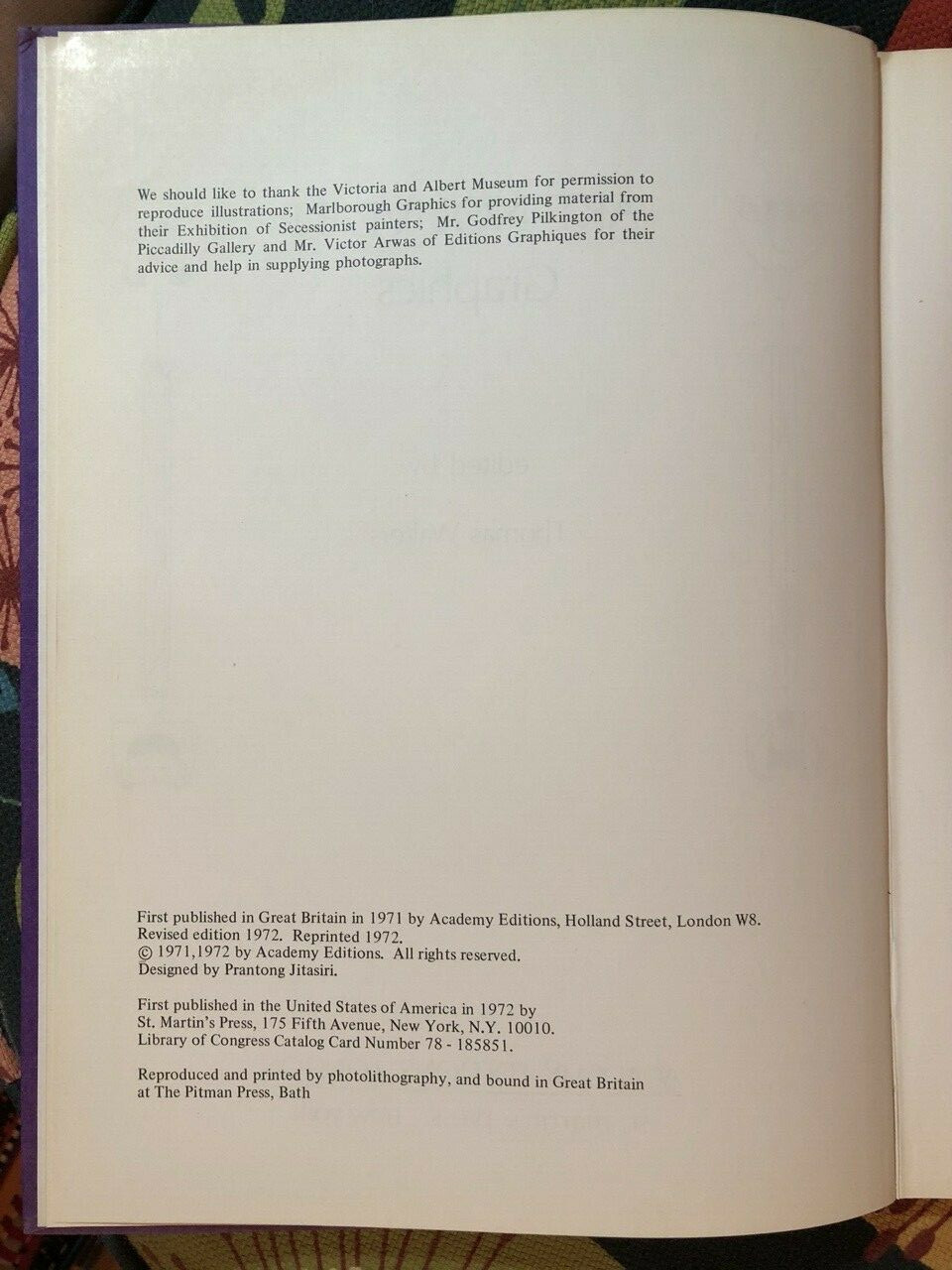 Art Nouveau Graphics, edited Walters, Academy Ed. London, St. Martin’s Press ’72