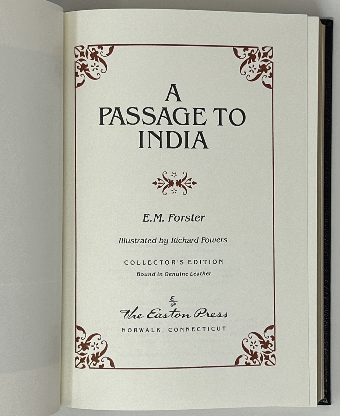 EASTON PRESS: A Passage To India: Collector’s Ed. by E. M. Forster – 1992 HC