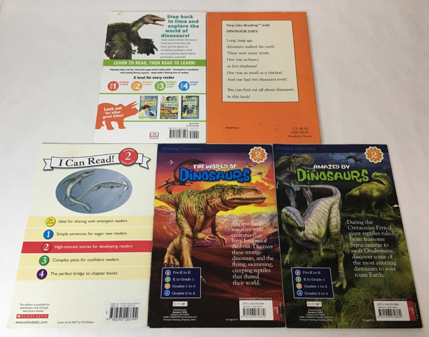 Lot of 11 in 9 Dinosaur Early Readers Books / Levels 2 & 3 / Dino Dinsaurs