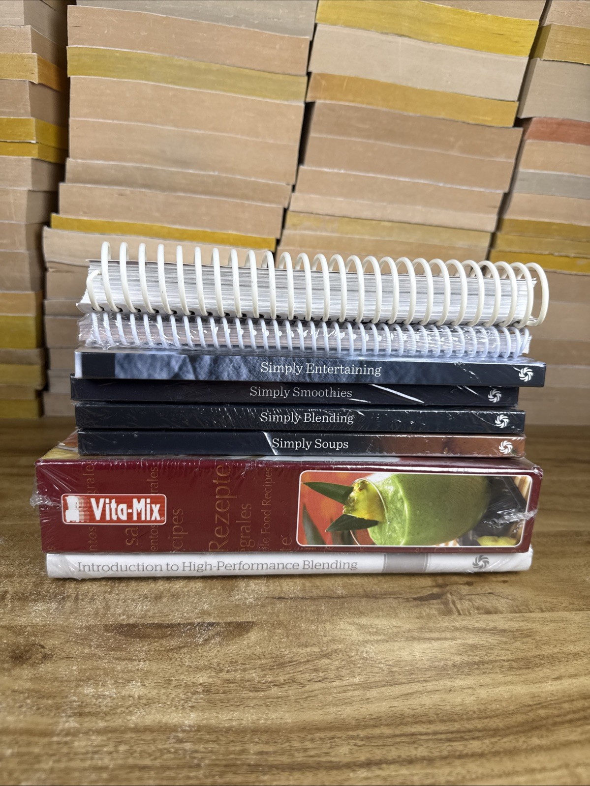 Lot Of 8 Vitamix Cookbooks Savor Entertaining Soups Blending Smoothies 6 Sealed