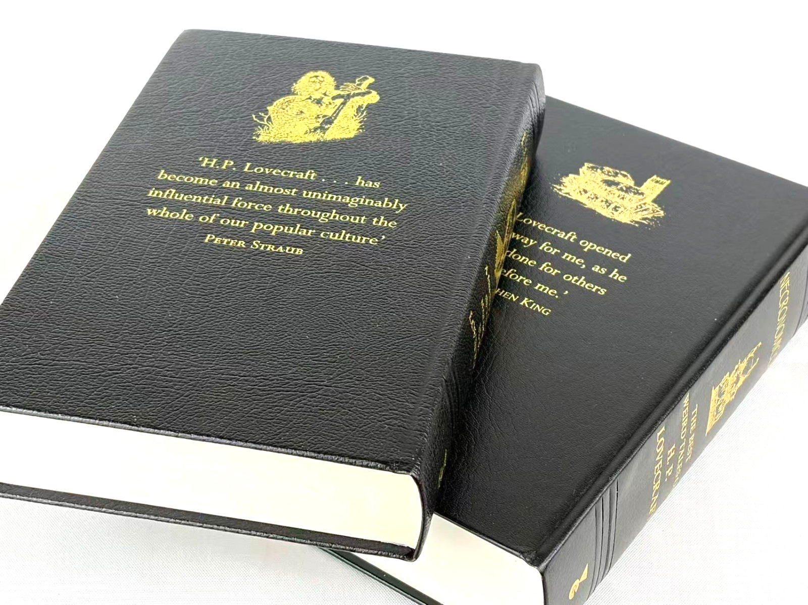 NECRONOMICON & ELDRITCH TALES of H.P. Lovecraft Set of 2 Deluxe Leather Classics