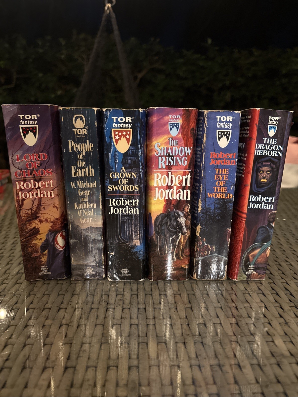 Vintage 90s Lot of Wheel of Time Robert Jordan Paperback Fantasy Books Lot Of 6