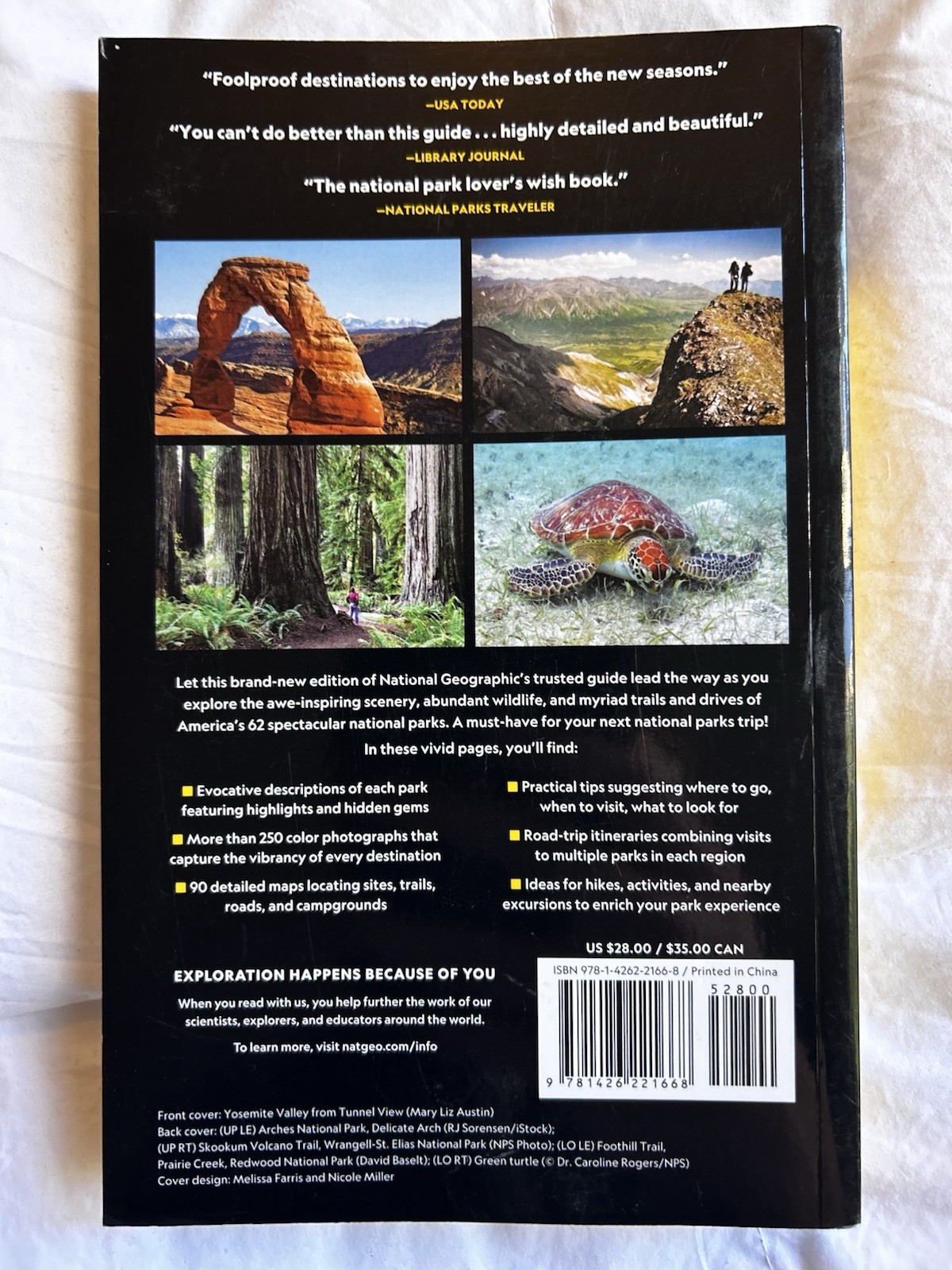 National Geographic National Parks Paperback Book United States Parks Guide Book