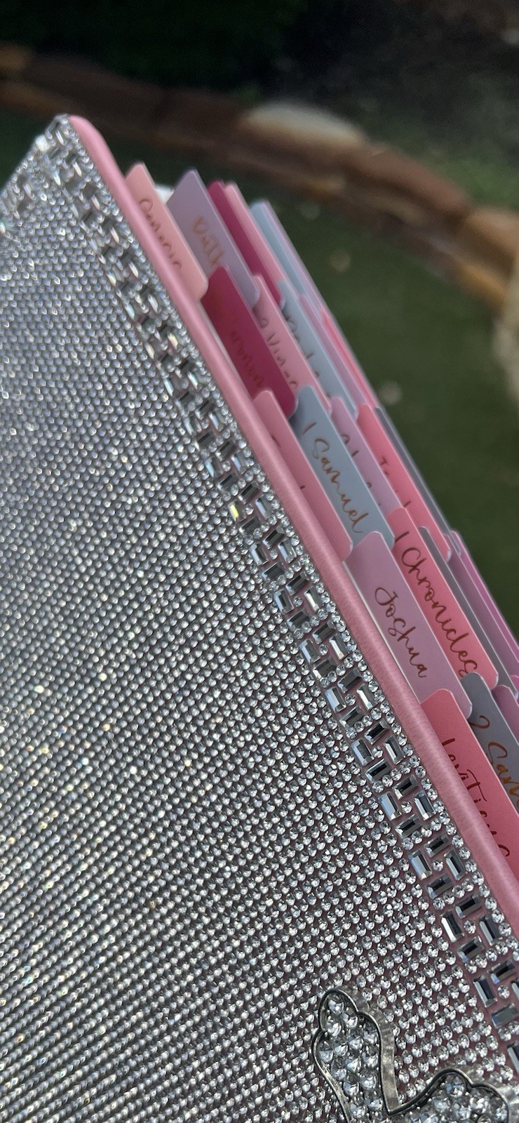 KJV Creative Journaling Bible, Rhinestone Crystal Cover, Spiral-Bound with Cross