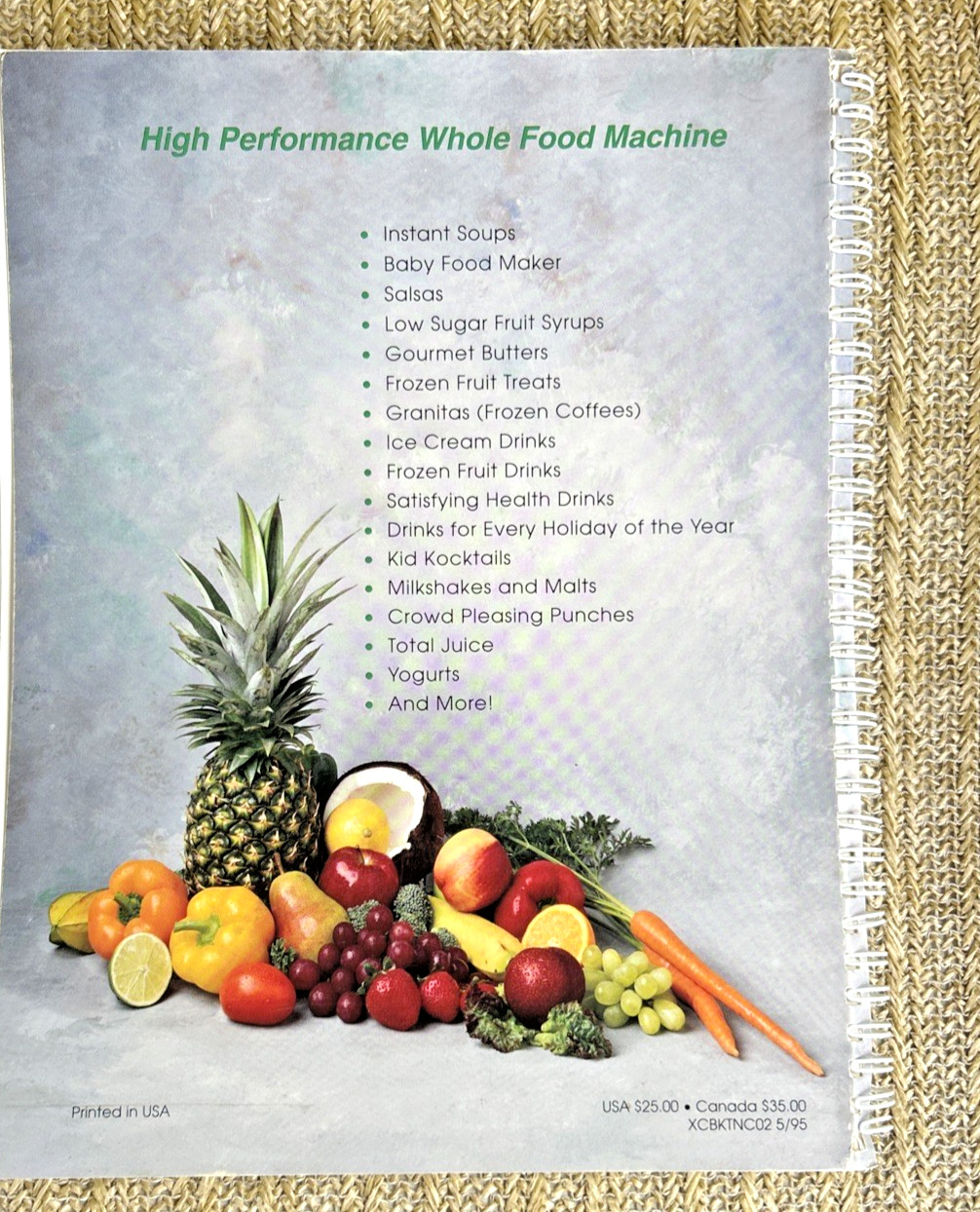 Total Nutrition Center Whole Food Machine Recipes and Instructions Vita Mix 1993