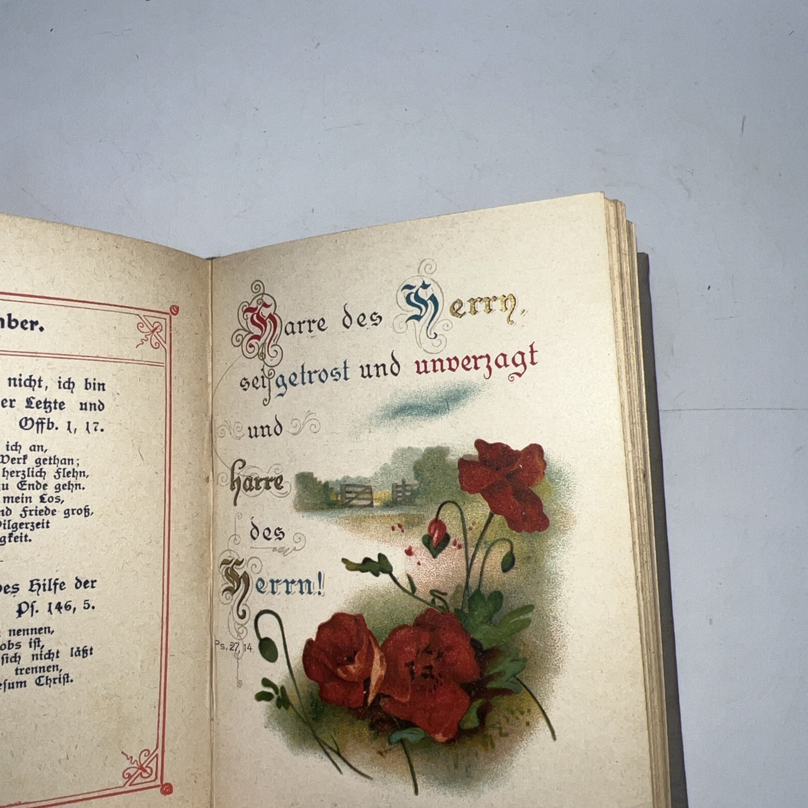 Vintage Forget Me Not German Prayer Book „Christliches Vergissmeinnicht“