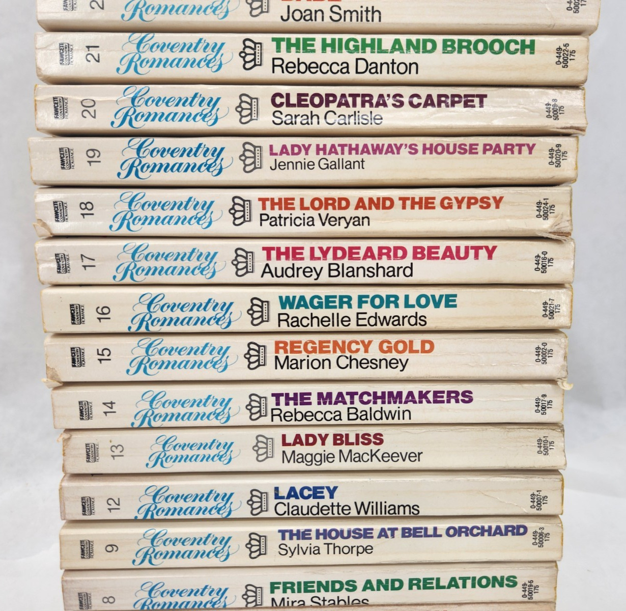 Vintage Fawcett Coventry Romances paperback book lot of 23 #1-9 & 12-25