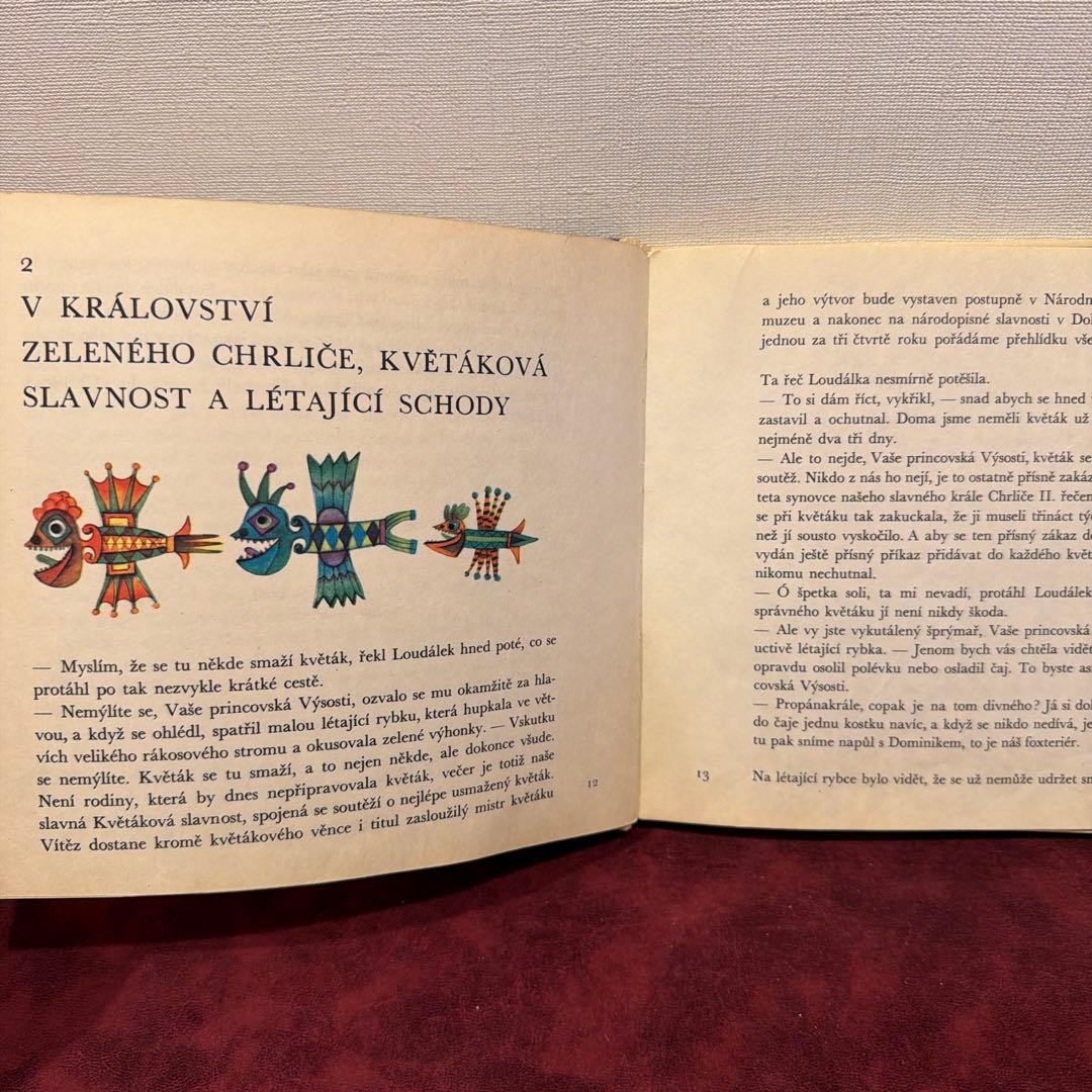 Vintage Czech Illustrated Picture Book Hardcover 114 Pages 20.5x19cm