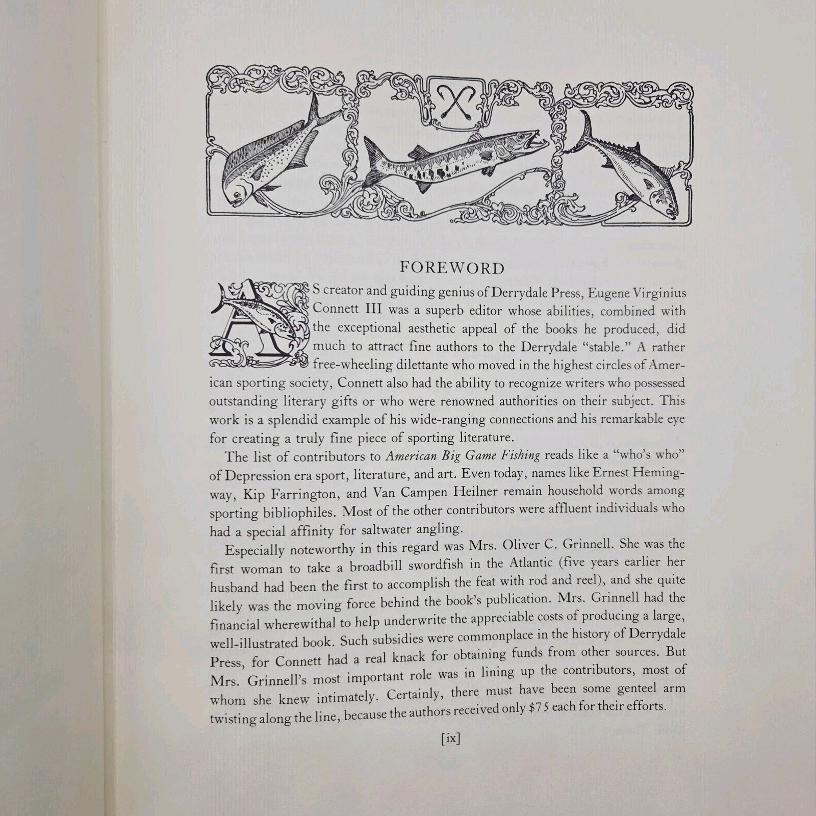 American Big Game Fishing by Connett, 1986, Premier Press Leather #424/3000 VG