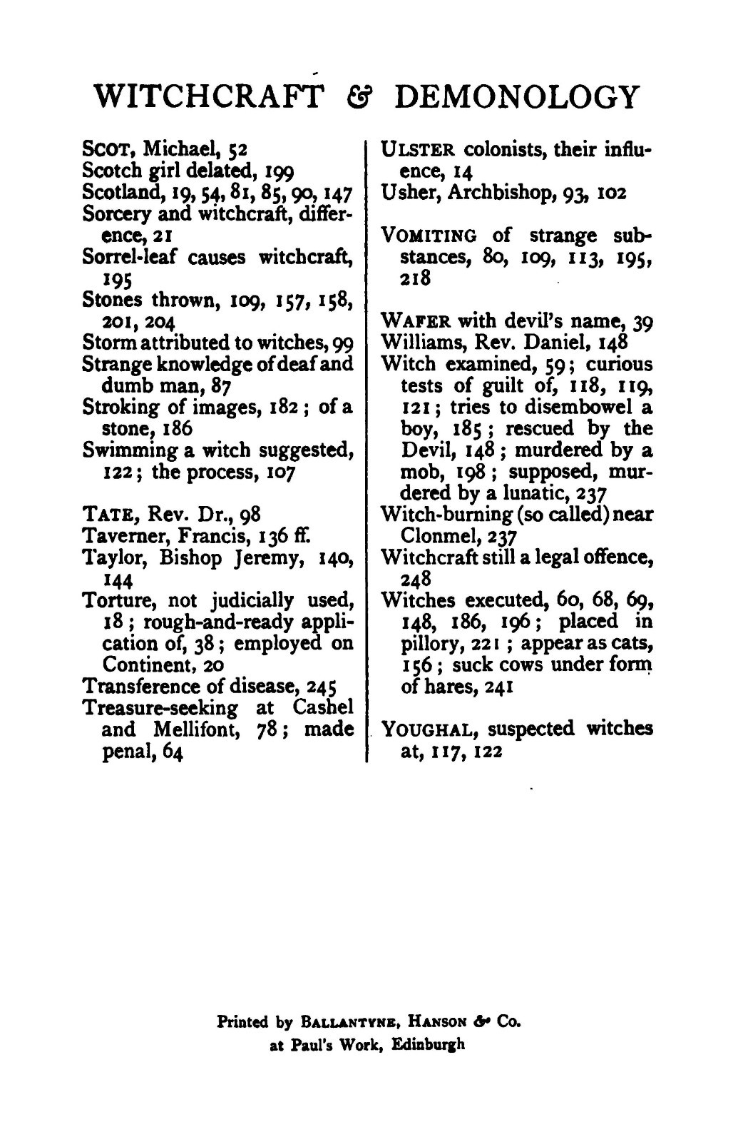 1913 Irish Witchcraft And Demonology 260 Pages