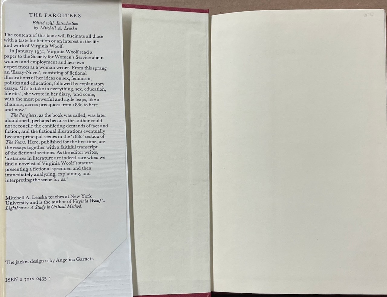 The Pargiters : The Novel Essay Portion of ‚The Years‘ / Virginia Woolf HC 1977