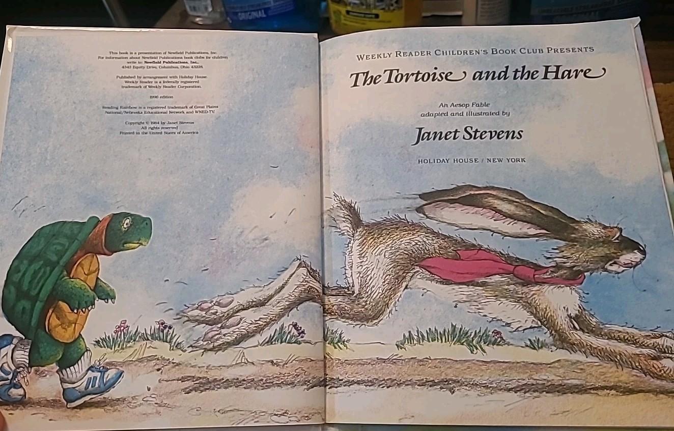 The Tortoise and the Hare by Janet Stevens Reading Rainbow Weekly Reader RARE