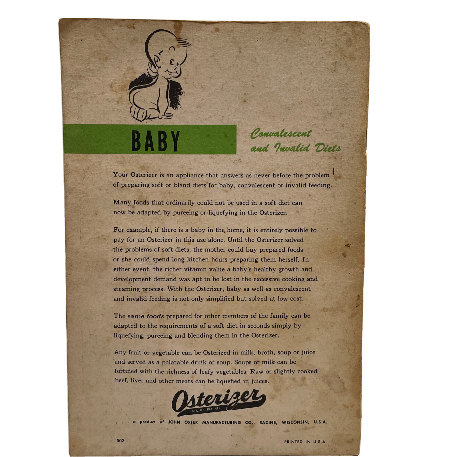 Delightful Osterizer Recipes 1949 Paperback 64 Pages Instructions and Recipes