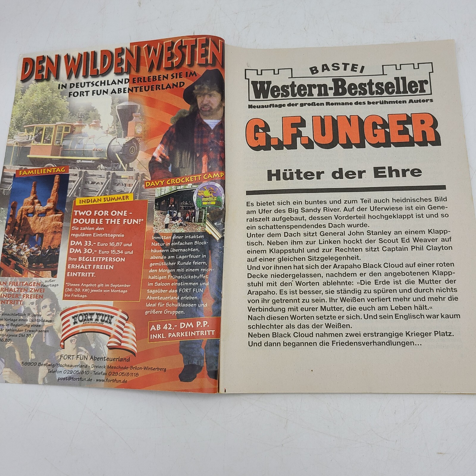 Huter Der Ehre BASTEI G.F Unger Pulp Fiction German Booklet Apache Indian
