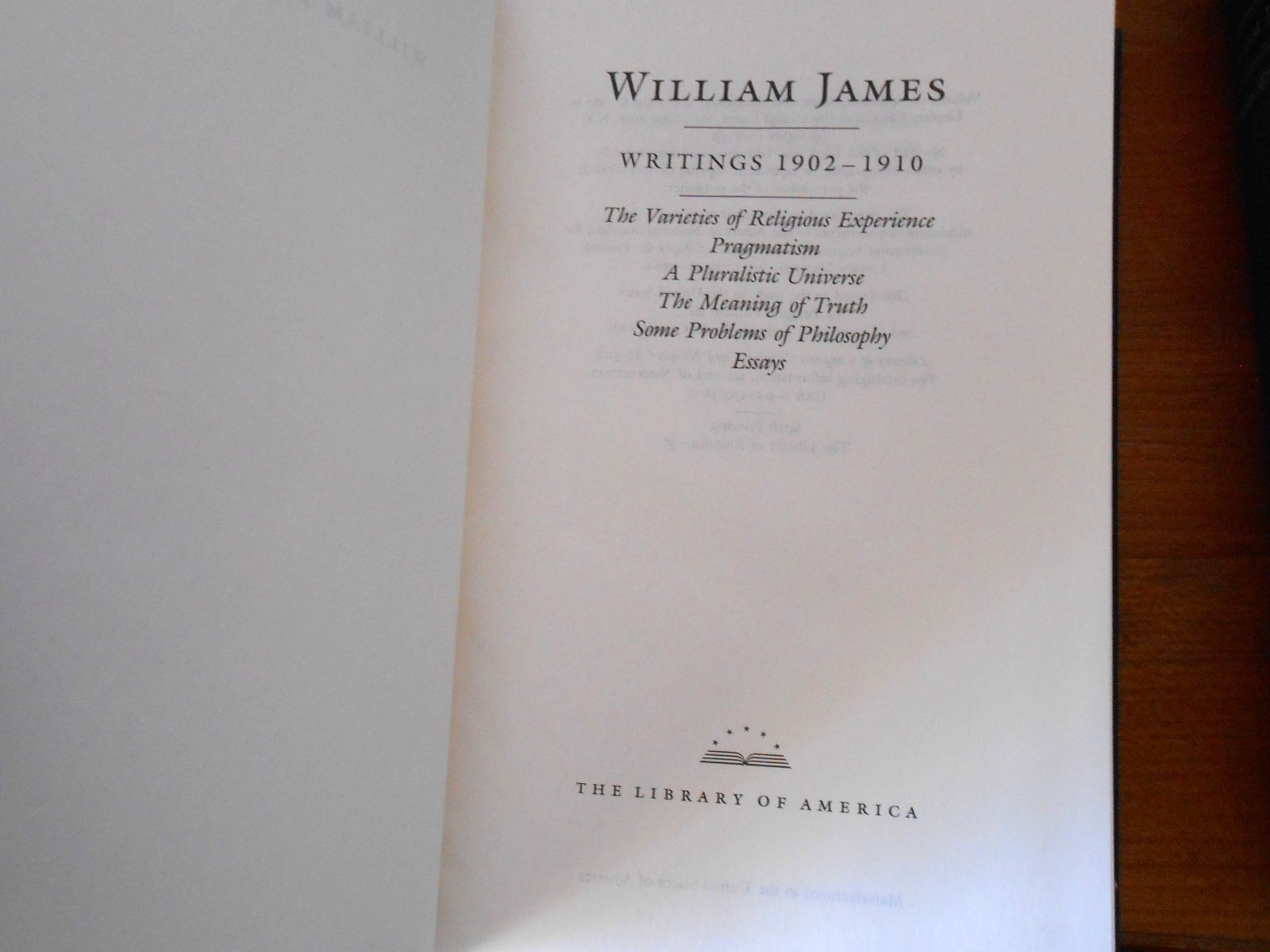 Library Of America WILLIAM JAMES 2 Vol Set 1 insert/1-1st printing – HC/SC LN