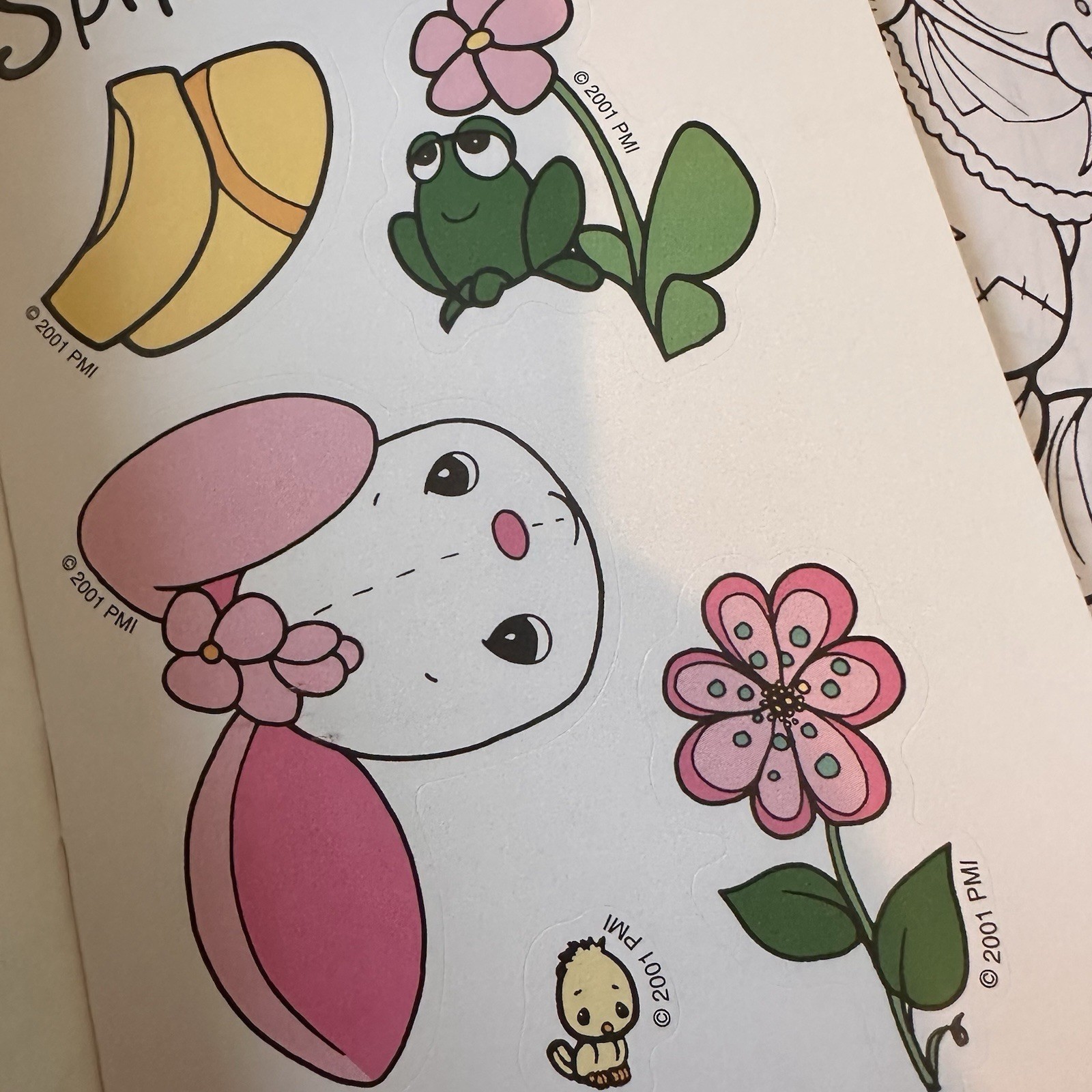 NEW VINTAGE PRECIOUS MOMENTS COLORING BOOK TOY – STICKERS Includes 5 Foot Banner