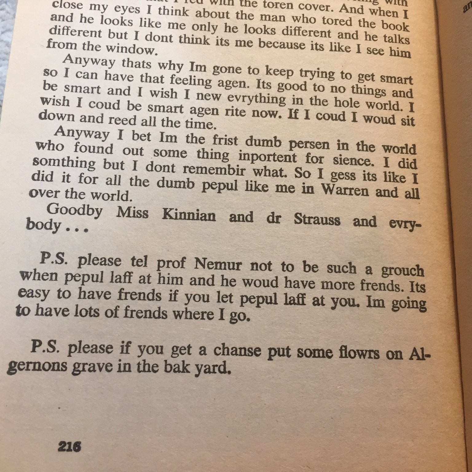 Flowers for Algernon Daniel Keyes 1967 Bantam Edition Science Fiction Psychology