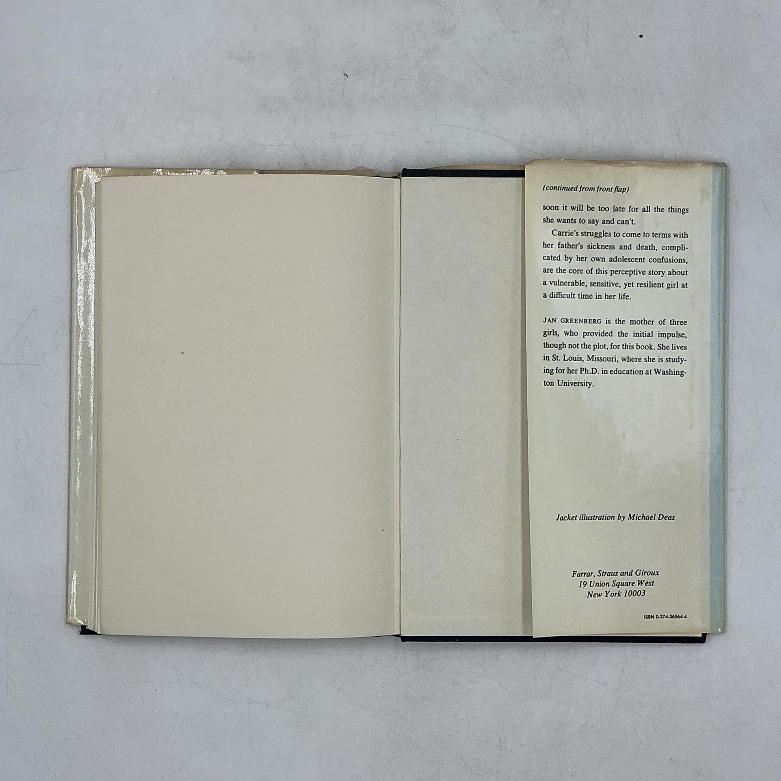 Vintage A Season In-Between Jan Greenberg Farrar Straus HC DJ 1st Ed 1979 Signed
