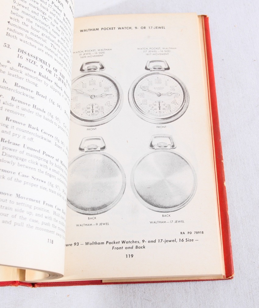 The Watch and Clock Book (Repair Manual) by Arco, 1948 HC, G+