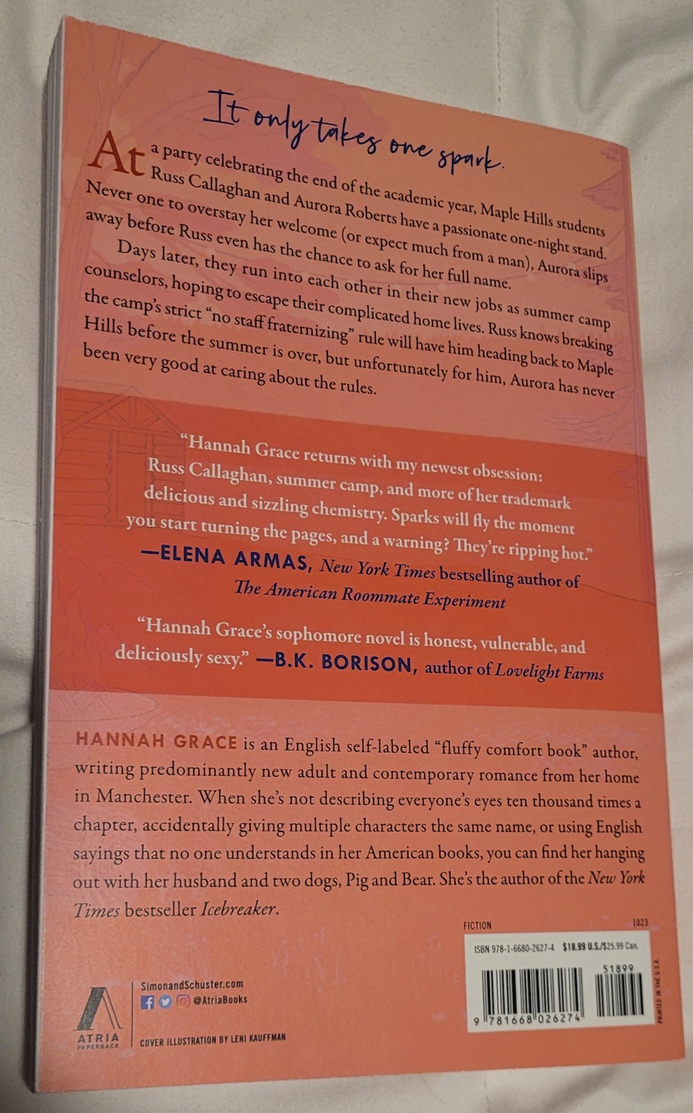 SET Hannah Grace Icebreaker & Wildfire Signed First Atria Edition Paperback Book