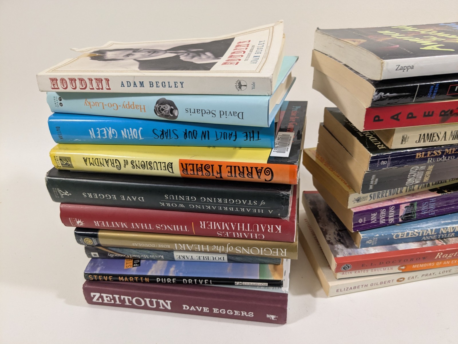 HUGE Lot of Memoir Drama Nonfiction Zappa Houdini Eggers Steve Martin John Green
