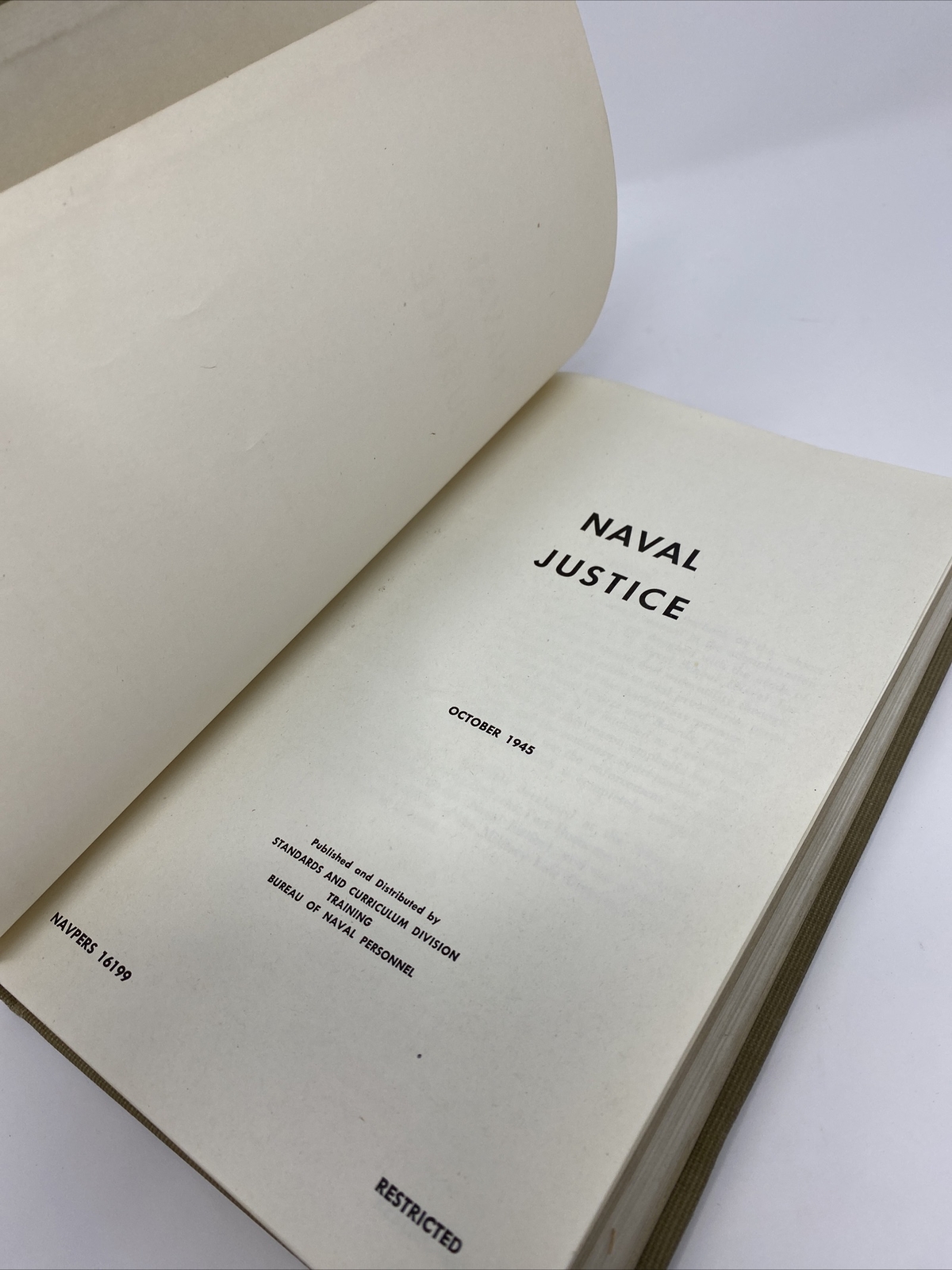 Naval Justice Book – October 1945 – NAVPERS 16199