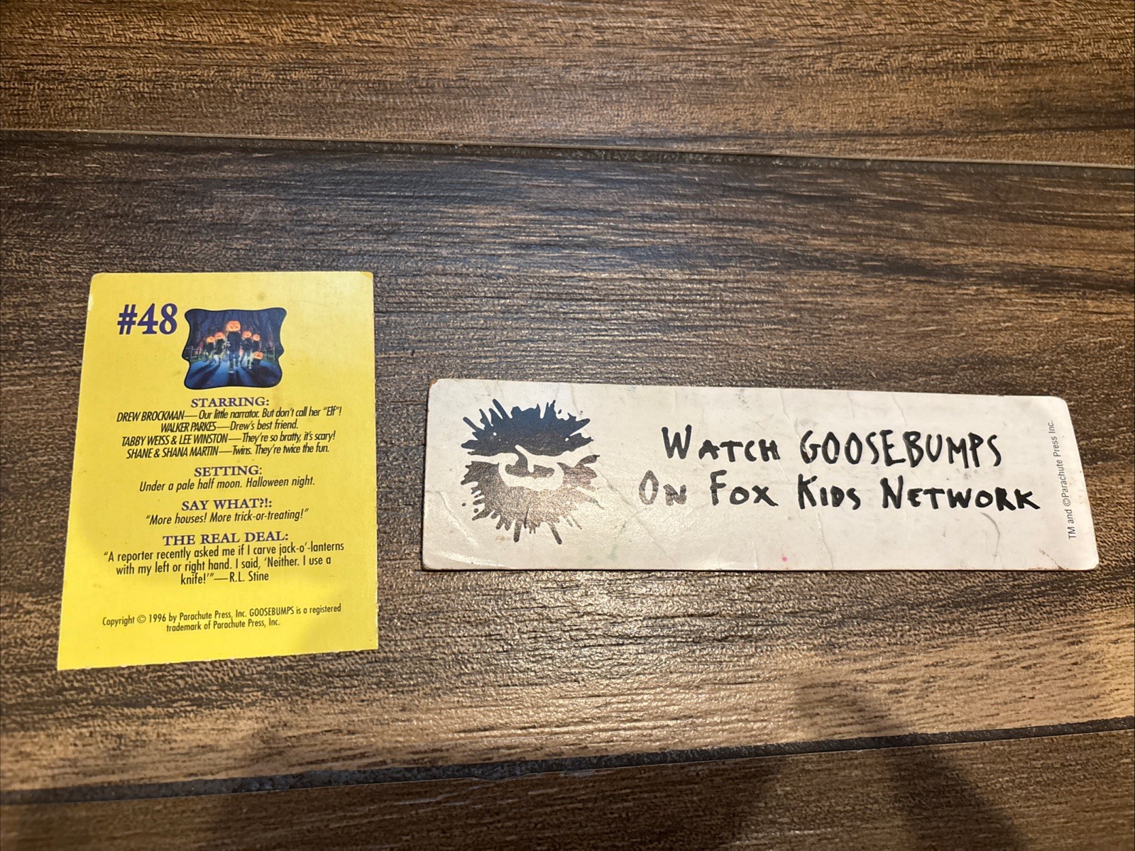VTG Lot Of R.L. Stine Goosebumps Books- 49 Books,VHS, Postcards Bookmarks, Decal