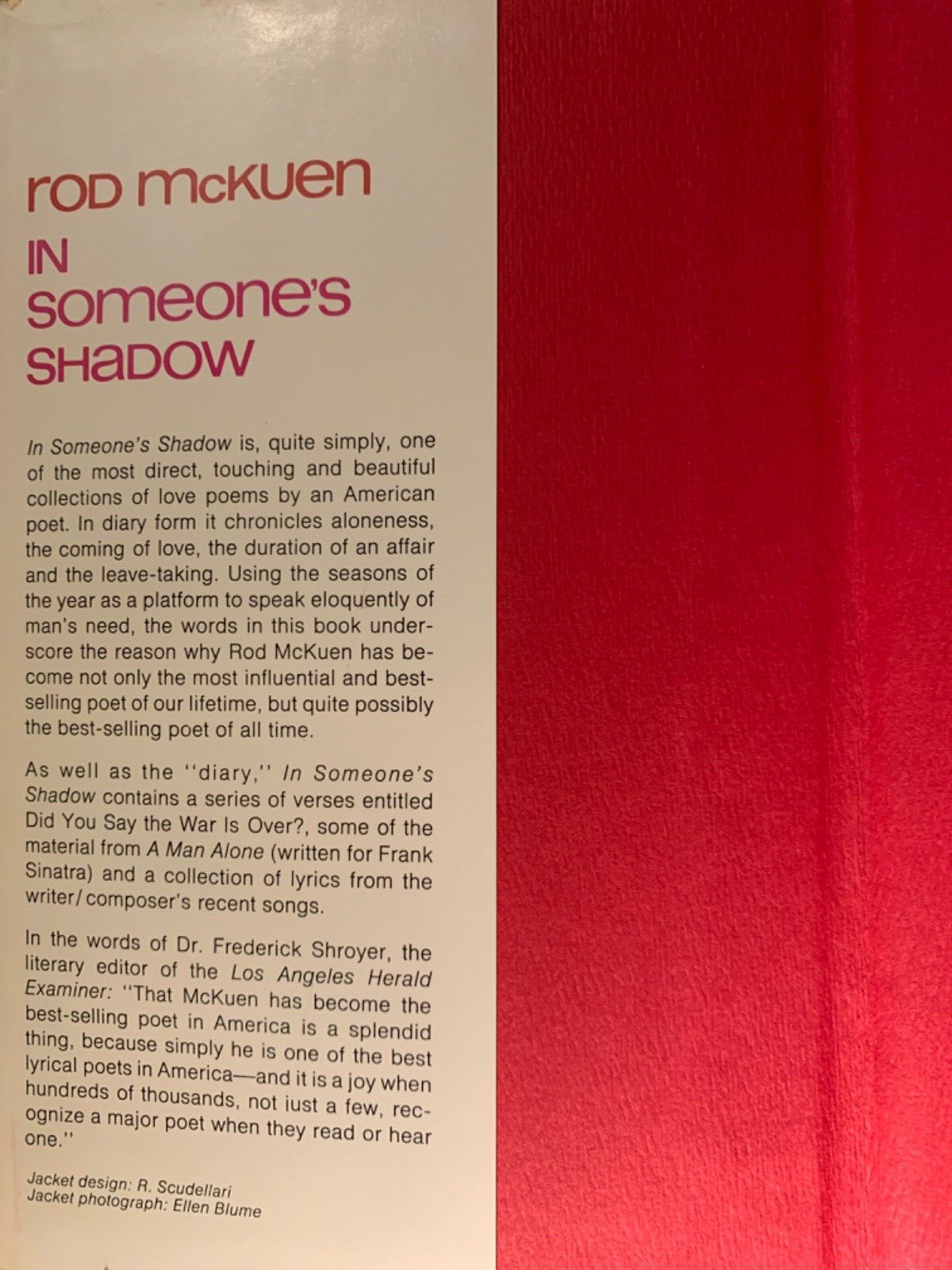 In Someone’s Shadow by Rod McKuen (1969, Hardcover)