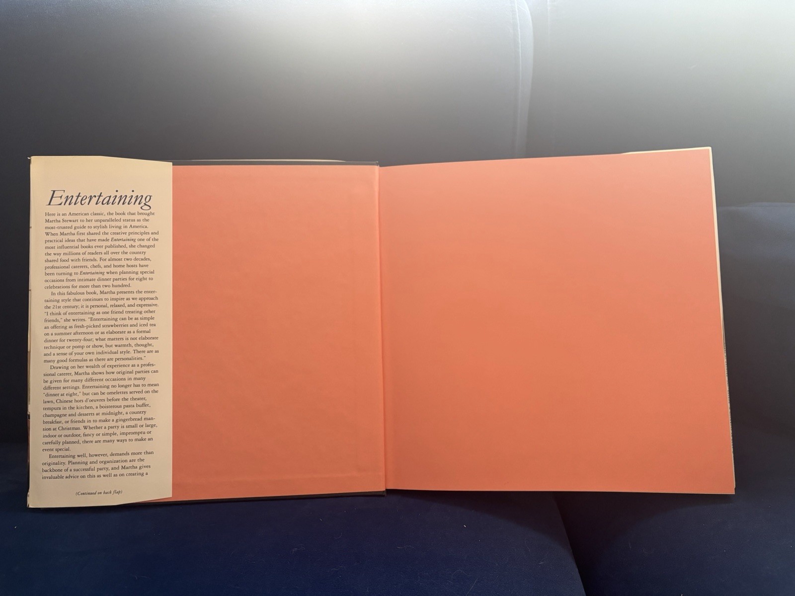 Entertaining By Martha Stewart Hardcover Book 1982 1998 W/Dust Jacket Vintage