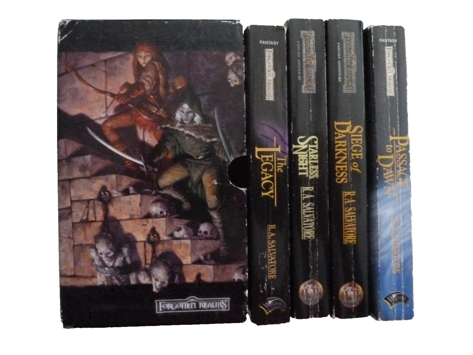 FOUR (4) R. A. SALVATORE box set MMpaperback in Drizzt series:Legacy of the Drow